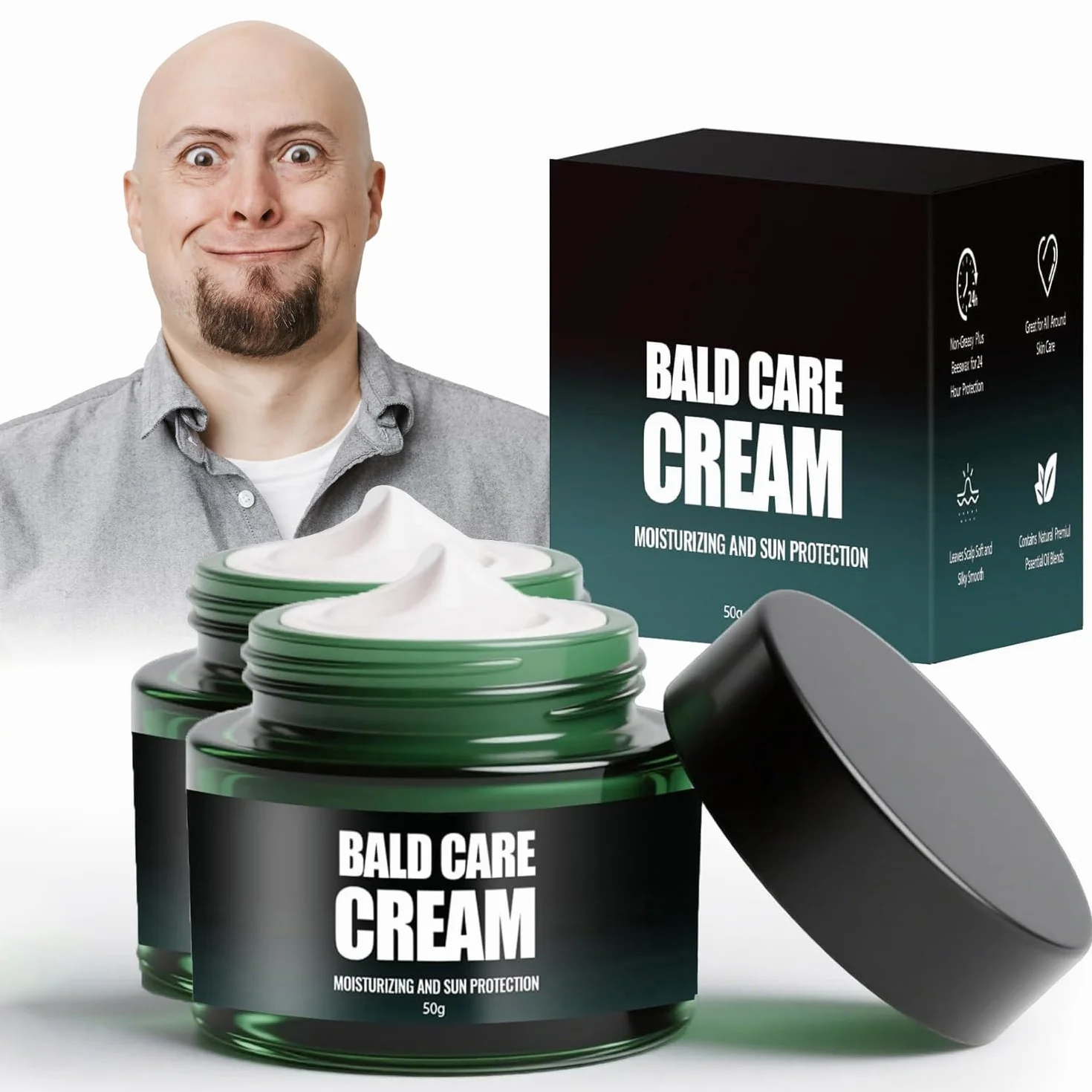 Crema Para La Calvicie Hidratante Calmante Cuero Cabelludo Efecto Antibrillo Matizante Cuidado Diario Hombres Pack de 2