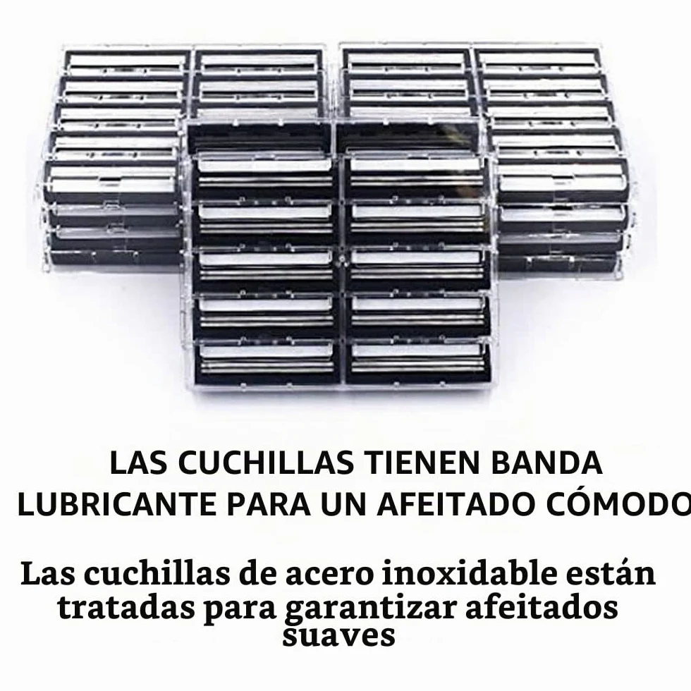 Taconic Shave 100 cartuchos gemelos hoja de afeitar con banda lubricante - Compatible con todos Gillette Trac 2, Atra, G2, Vector, Contour Asas - Hecho en los EE.UU.