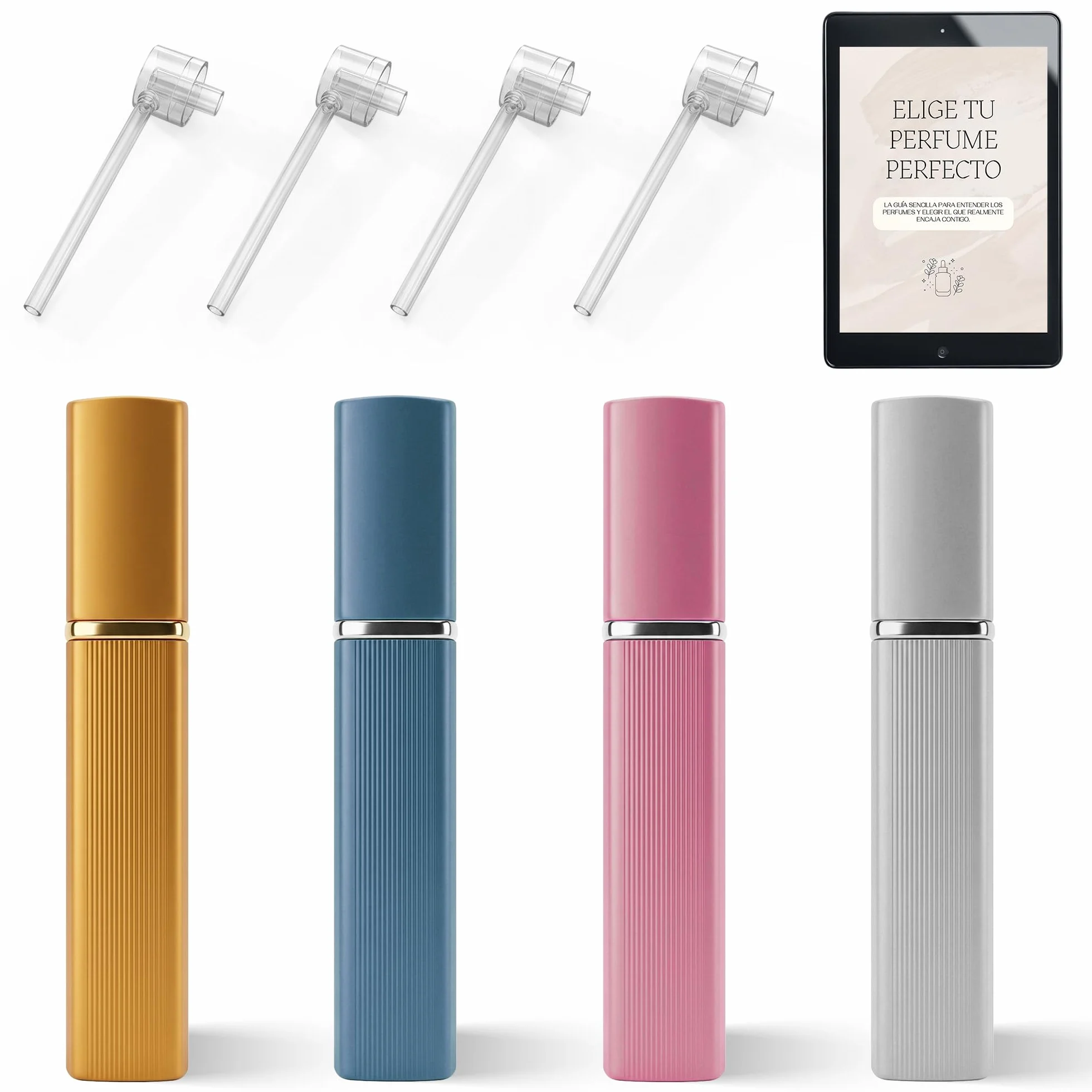 Atomizador Perfume Recargable 4PCS 10ml Aluminio Frasco Pulverizador Portátil