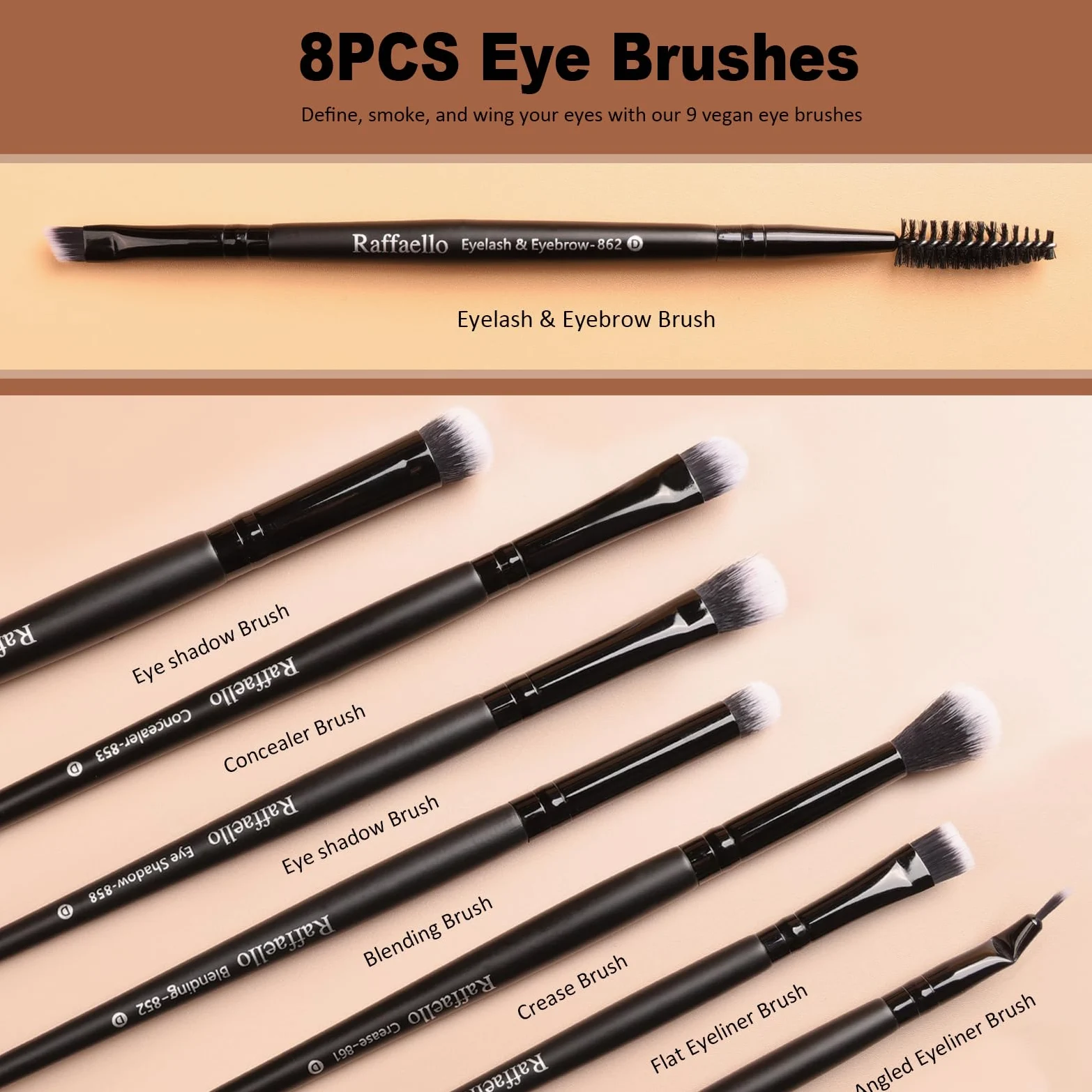 Juego de 15 brochas de maquillaje sintéticas profesionales | Brochas de maquillaje de viaje de primera calidad | cerdas libres de crueldad animal para base de maquillaje en polvo, rubor, brochas