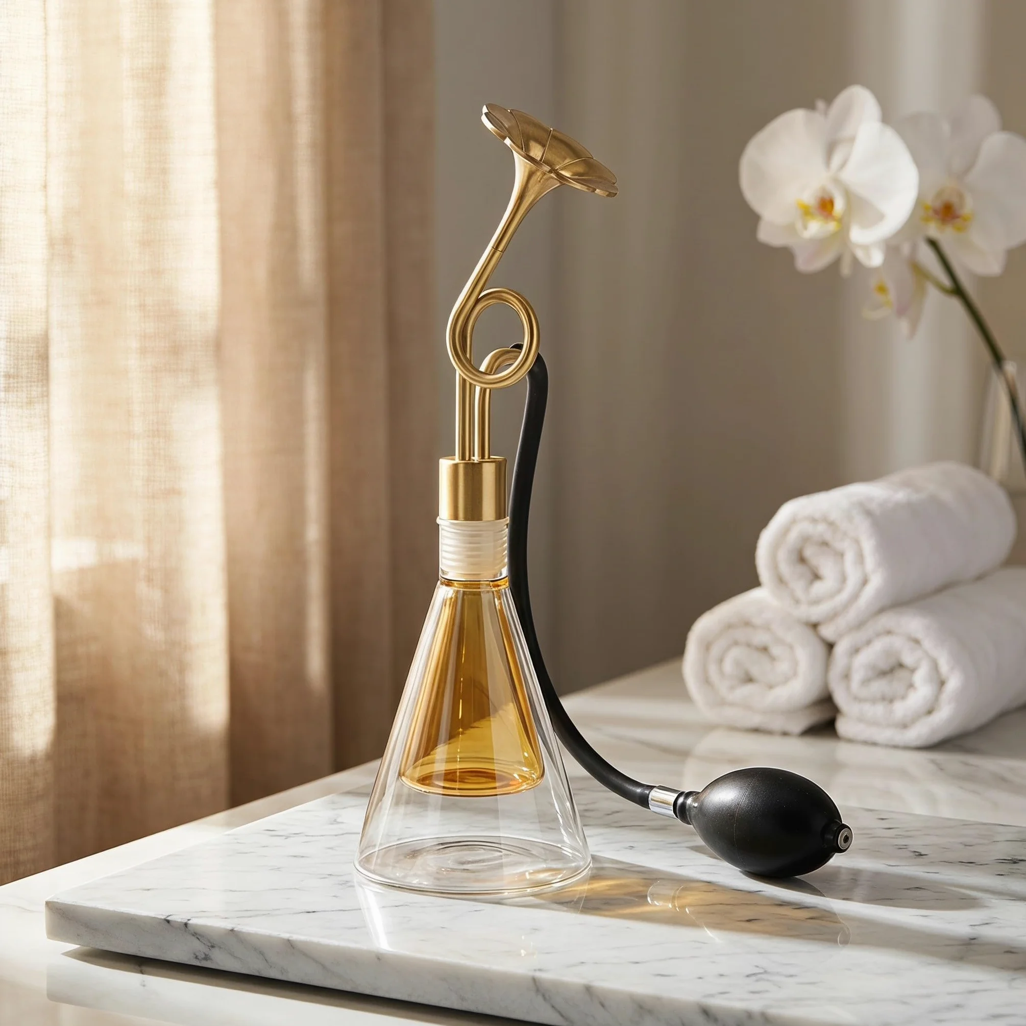 Frasco de vidrio para muestras de aceites esenciales, botella de latón para perfumes, granos de café y té, dispositivo de prueba de fragancias para spas, exposiciones y decoración.