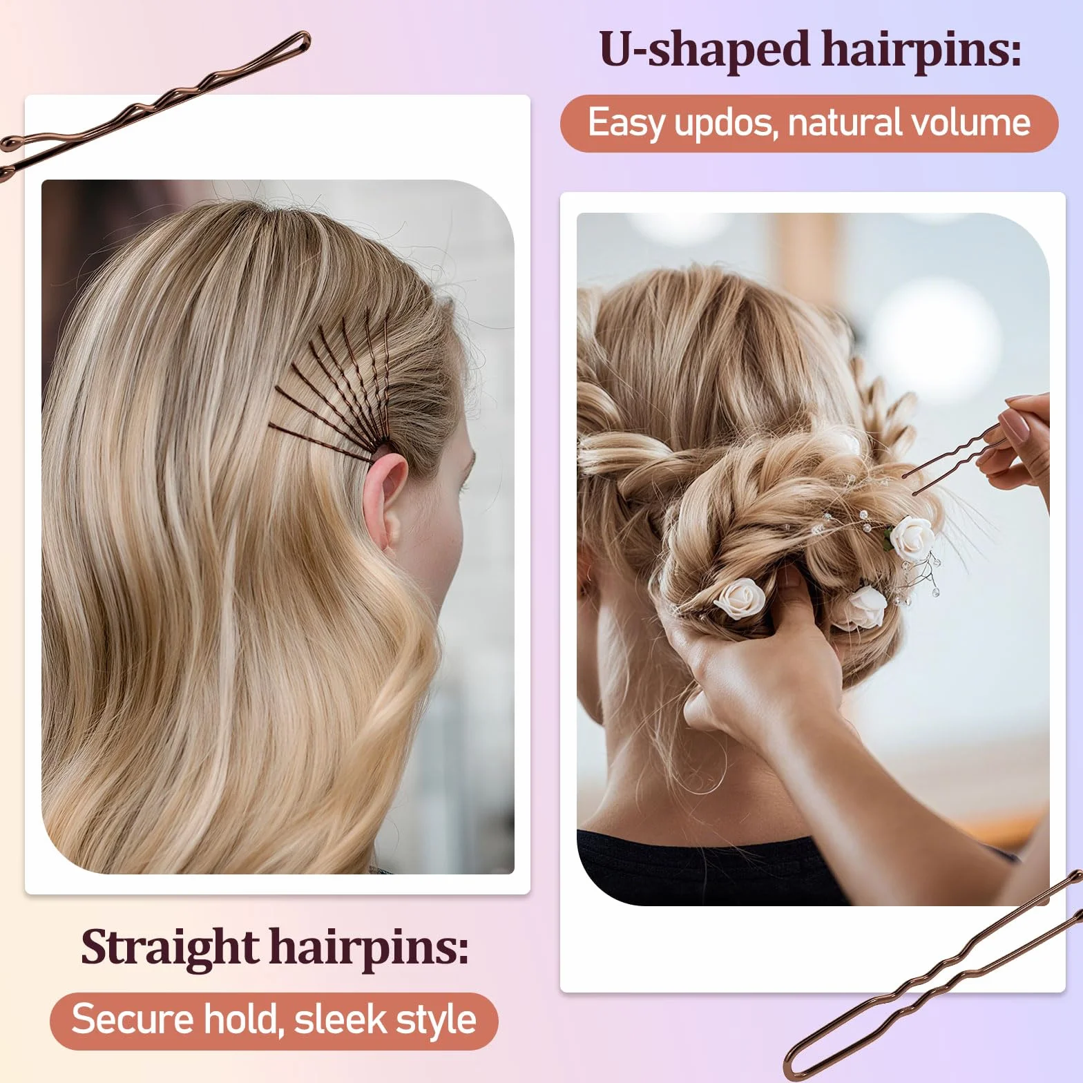 Accesorios para el Cabello Kit 385 Piezas Horquillas Pelo Mujer con Caja
