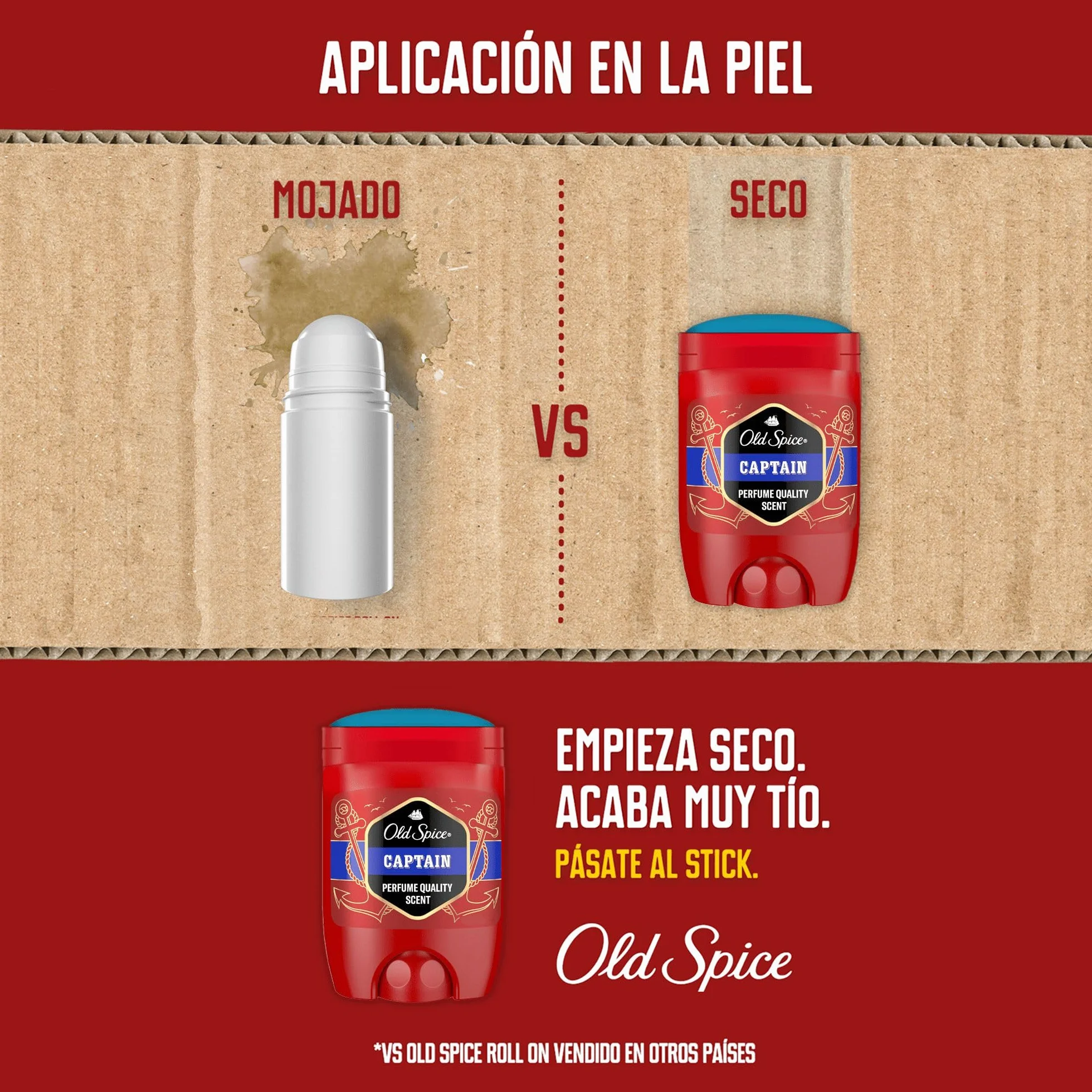 Old Spice Captain Desodorante En Barra Para Hombres 4x50 ml, Fresco 24 Horas, Protección Contra El Mal Olor, 0% Sales De Aluminio