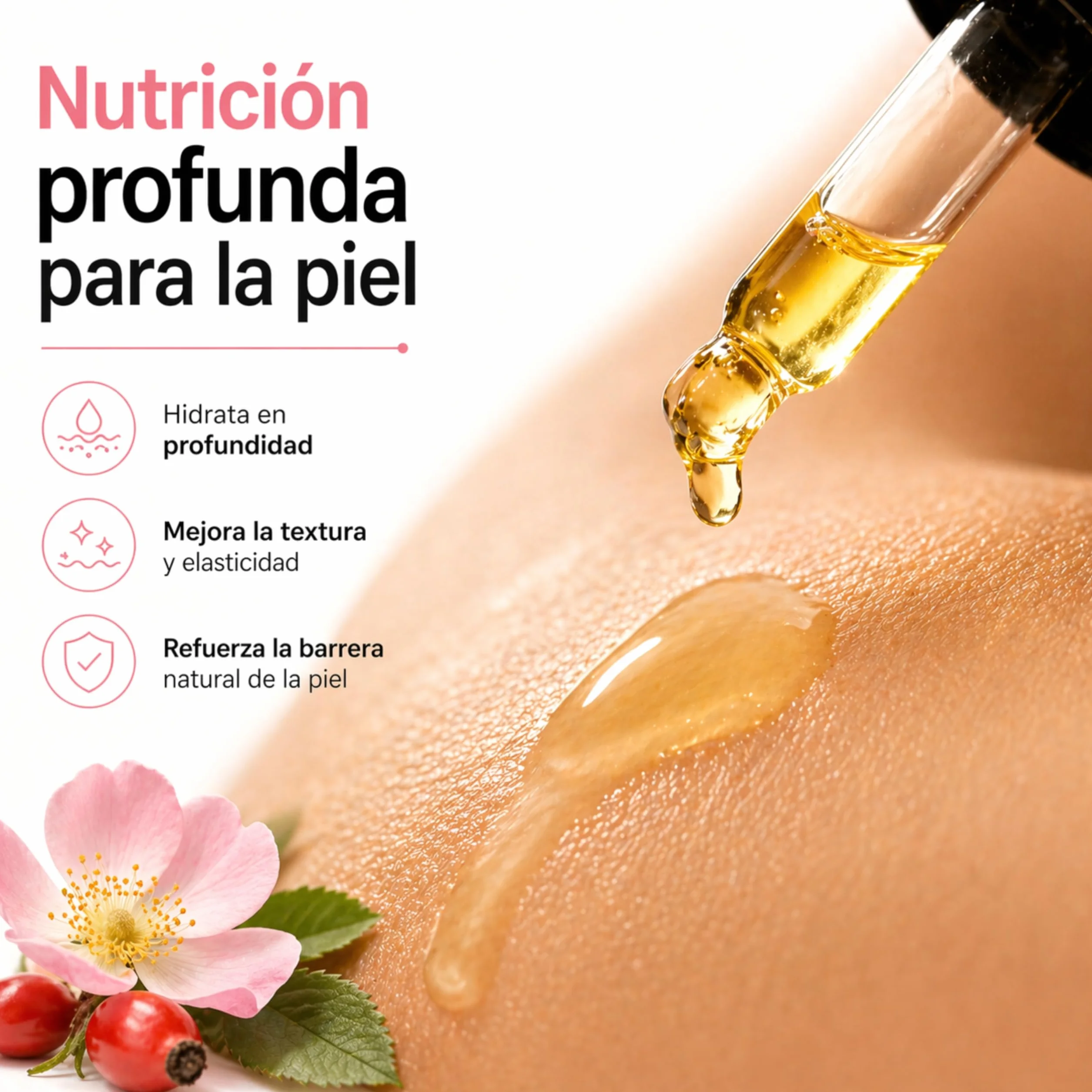Aceite Rosa Mosqueta 100% Puro para Cicatrices - Essenciales 10 ml