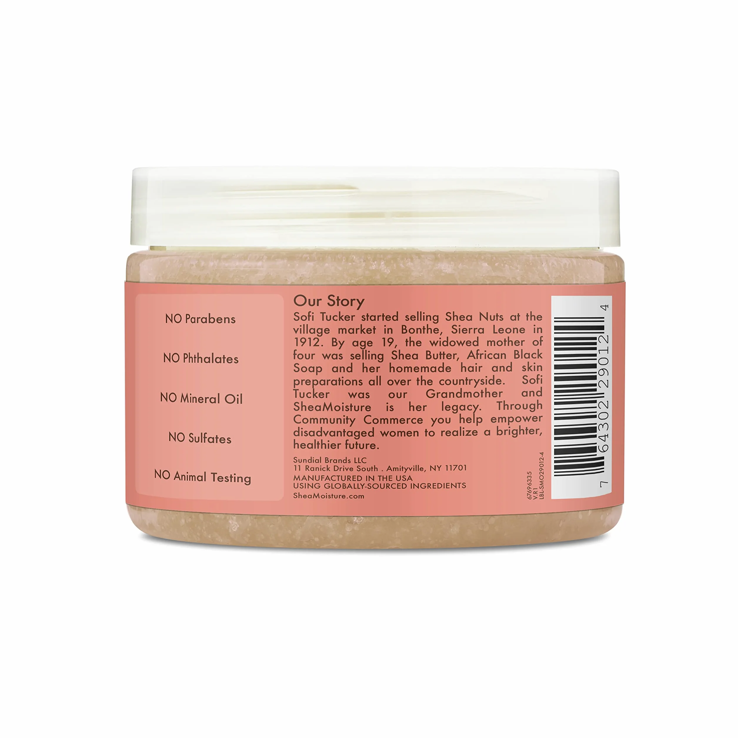 SheaMoisture - Exfoliante corporal para piel opaca iluminadora de coco e hibisco, cuidado de la piel libre de crueldad, 12 onzas