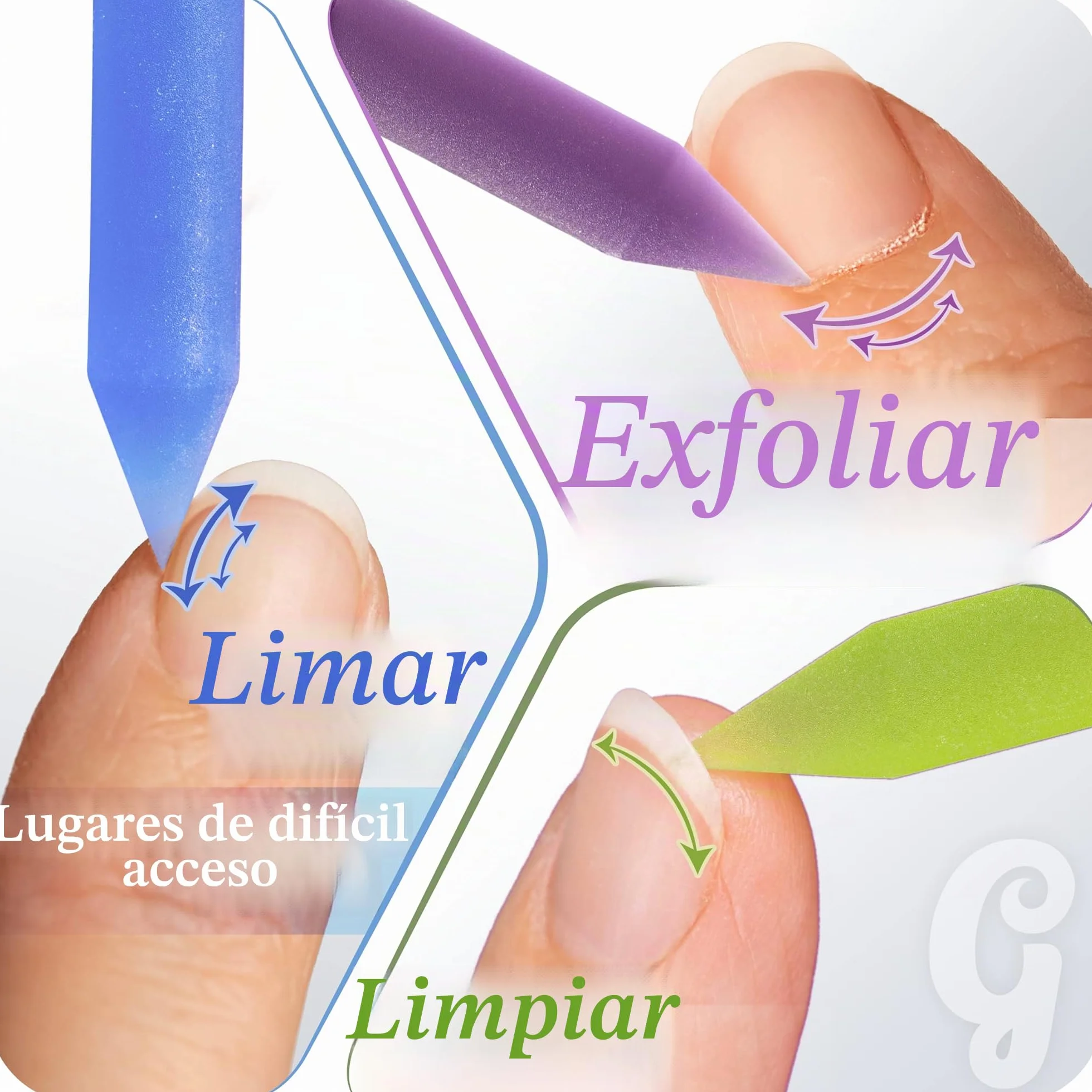 Gladzy Lima de Cristal Empujador de Cutículas Profesional, Eliminación de Precisión, Superficie Abrasiva Duradera