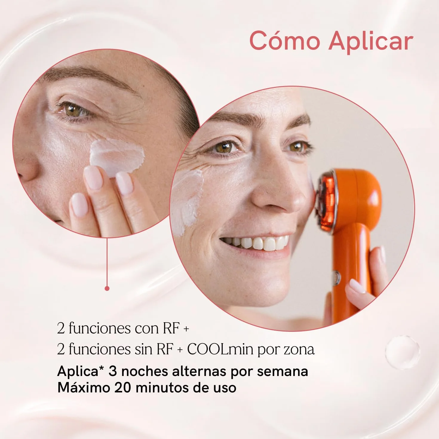 MASDERM Masajeador Facial Eléctrico 7 en 1, Radiofrecuencia y Luz LED, Tratamiento Antiedad Reafirmante
