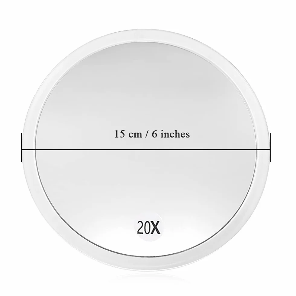 SANTOO Espejo de Aumento 20x 6 Pulgadas con Ventosas para Maquillaje