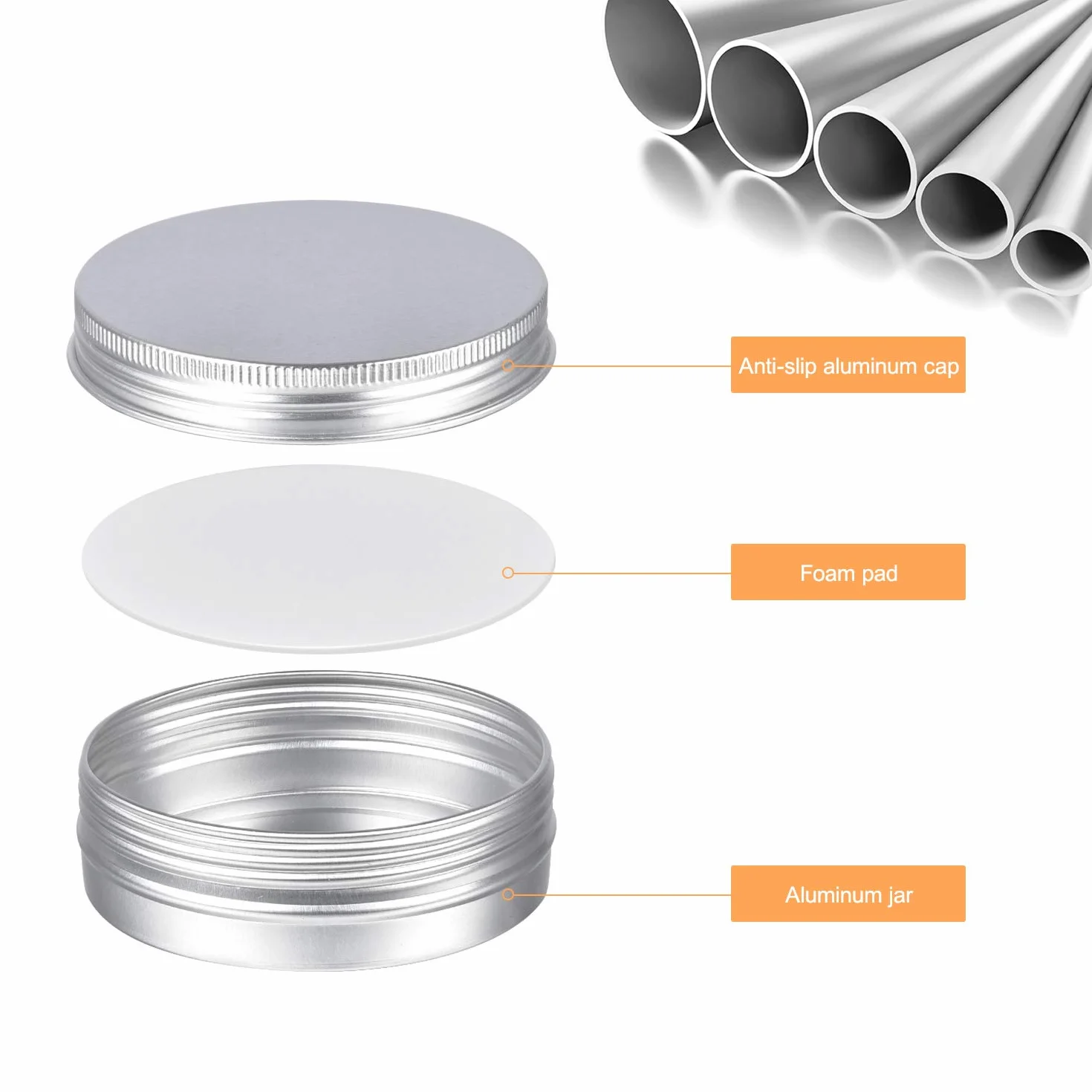 Sopito 24 Piezas 60ml Aluminio Latas Redondas de Metal con Tapa roscada para Velas, Bálsamos, Cosméticos