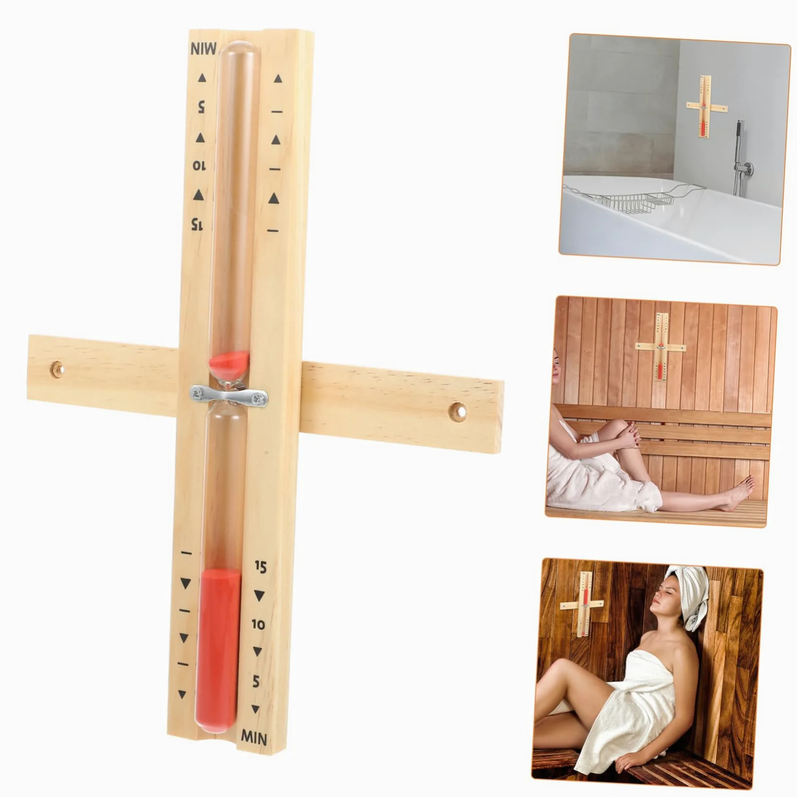 Didiseaon Temporizador De De 5 Piezas De 15 Minutos Temporizador De Madera para Sauna Temporizador De Madera para Sauna Temporizador De Arena Reloj De