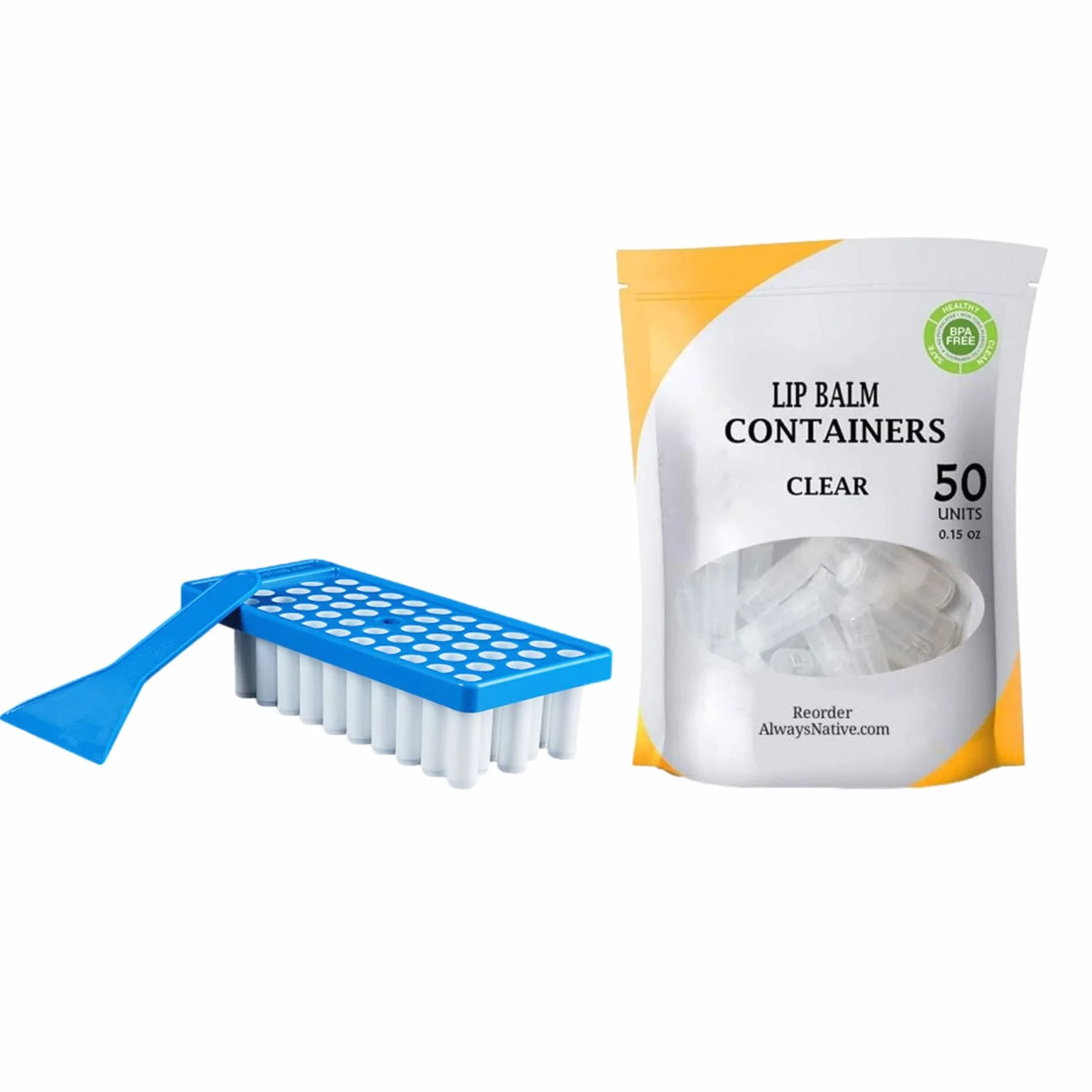 Kit de elaboración de bálsamo labial con bandeja de relleno, espátula y 50 tubos vacíos