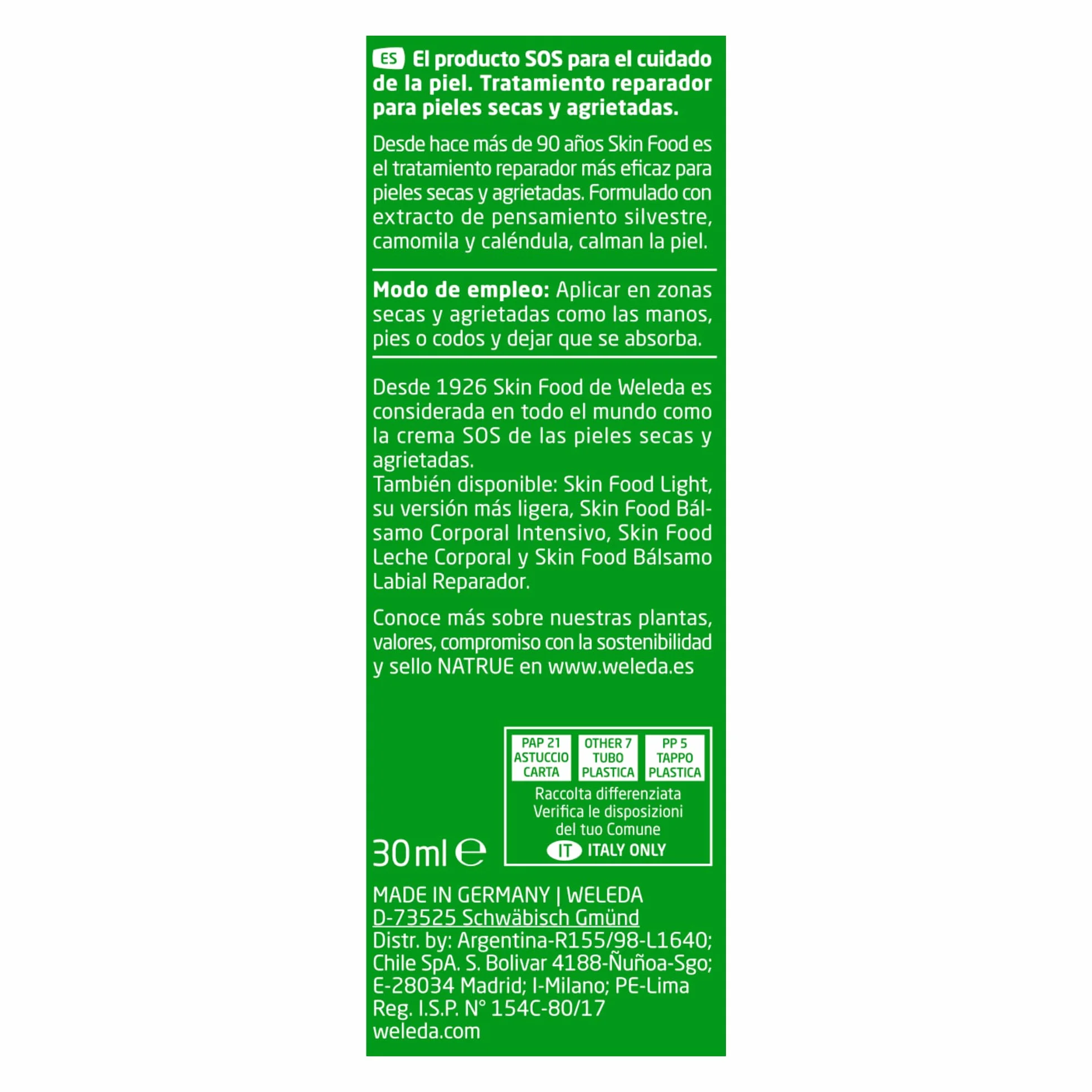 Weleda Skin Food Original Crema Reparadora 75 ml para Piel Muy Seca y Agrietada