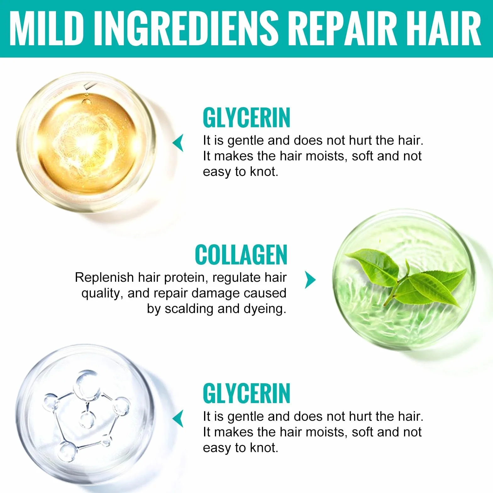 Crema alisadora de proteínas para el cabello, esenciales de viaje, brillo (3)