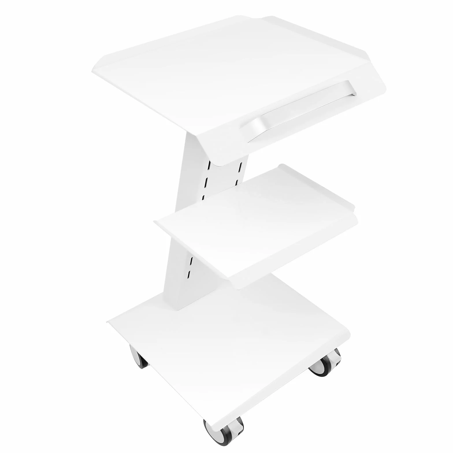 Carro de laboratorio de 3 niveles con enchufes y ruedas | Carro de 3 niveles ajustable con 3 enchufes. Ruedas con freno. Ideal para belleza, laboratorio y uso médico.