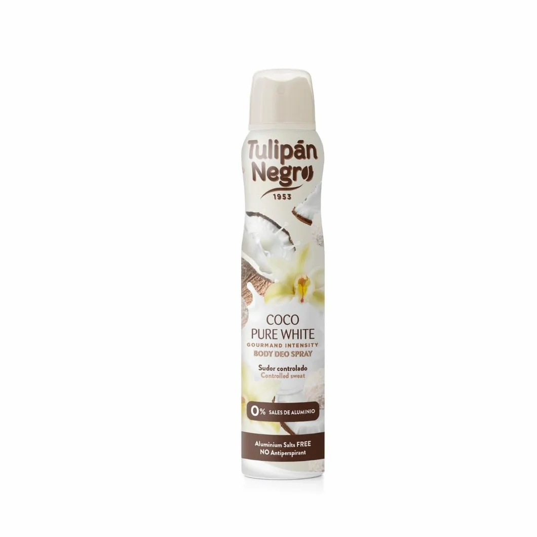 Tulipán Negro Desodorante Mujer Spray Coco Pure White 200 ml 0% Sales de Aluminio
