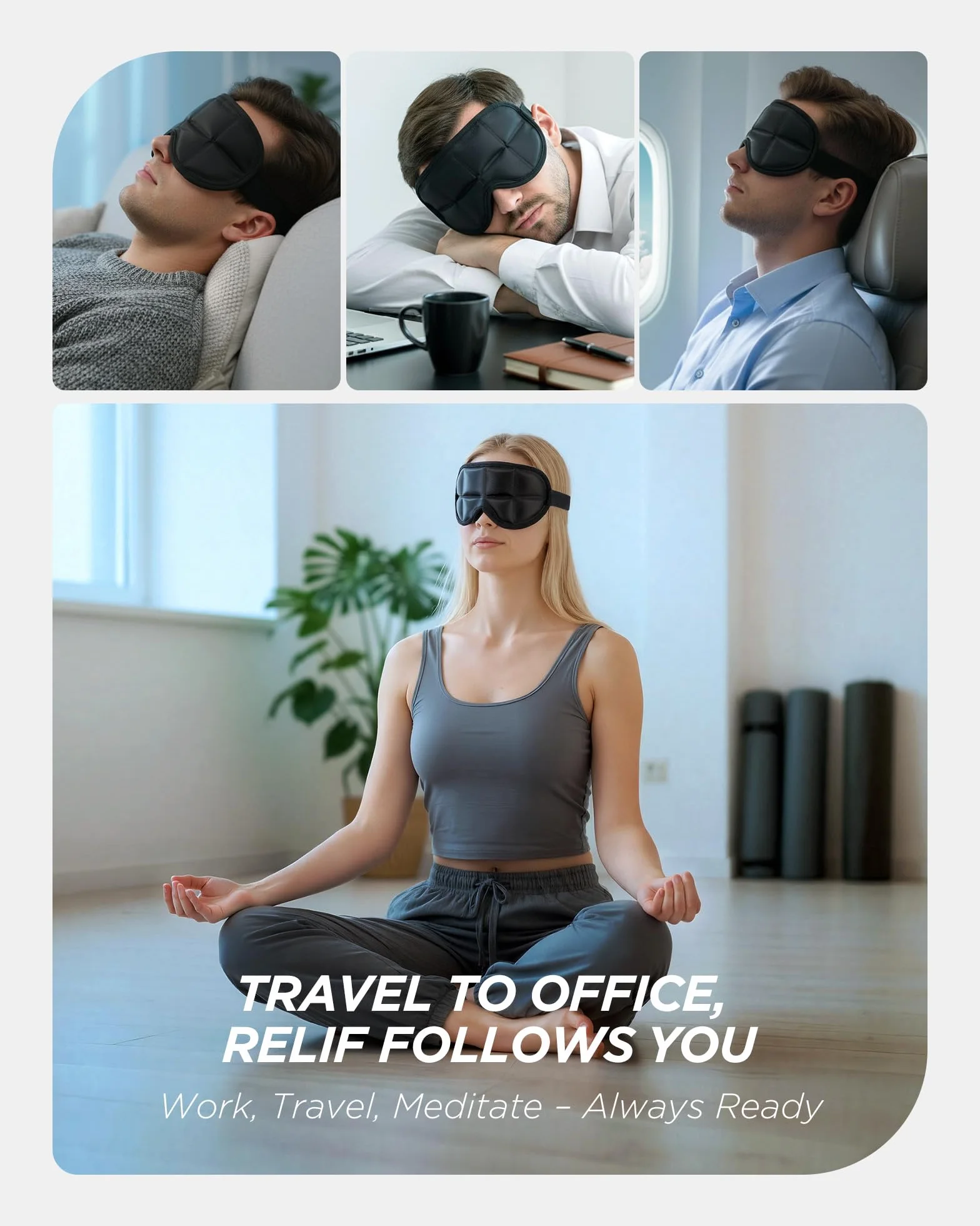 Tolaccea Antifaz 3D para Ojos con Gel Frío – Mascarilla de Sueño con Terapia de Calor y Frío contra Hinchazón, Ojeras, Migrañas, Ojos Secos