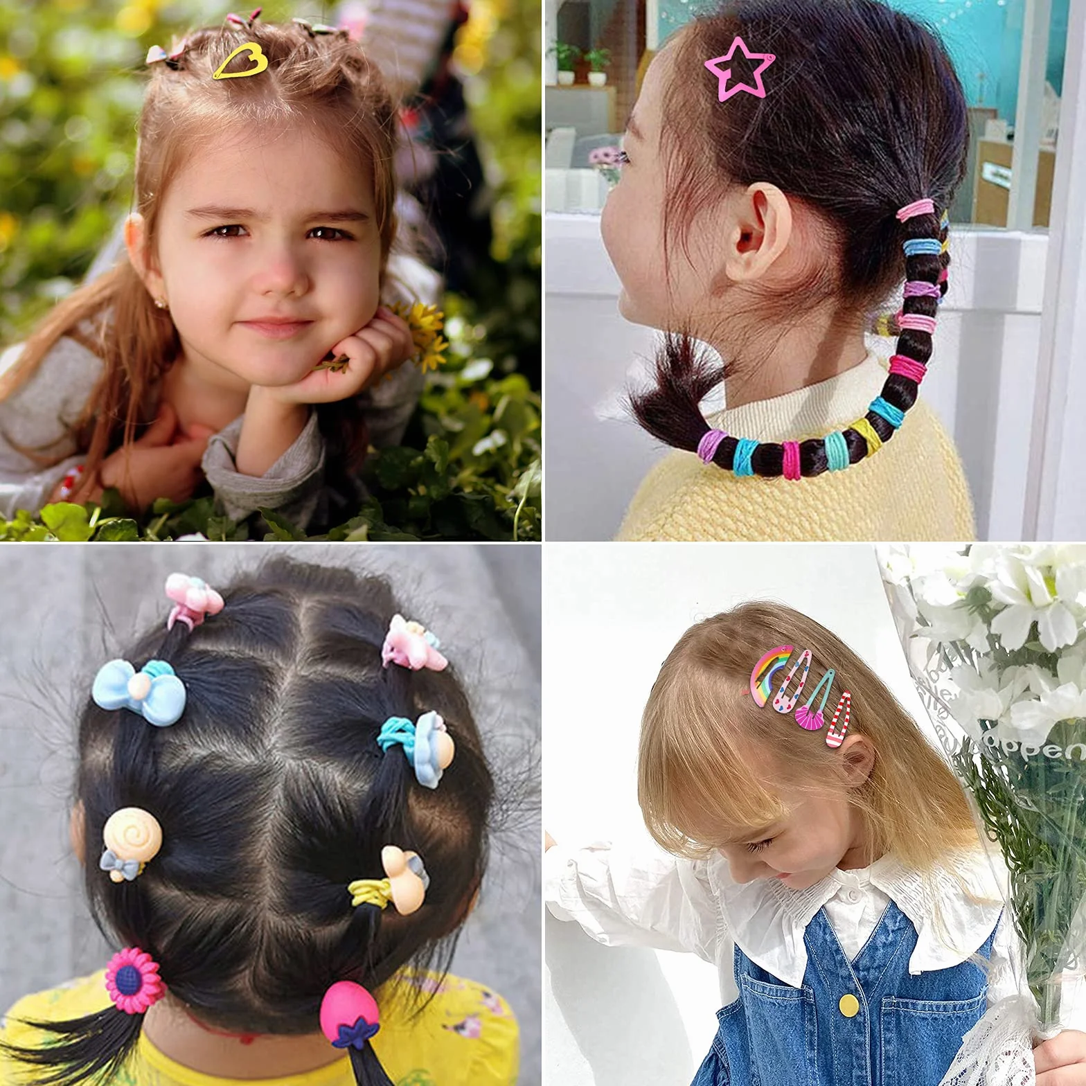 VEGCOO 172pcs Accesoris para Niña Clips Pelo y Gomas Pelo Pinzas Horquillas Pelo Regalo Navidad