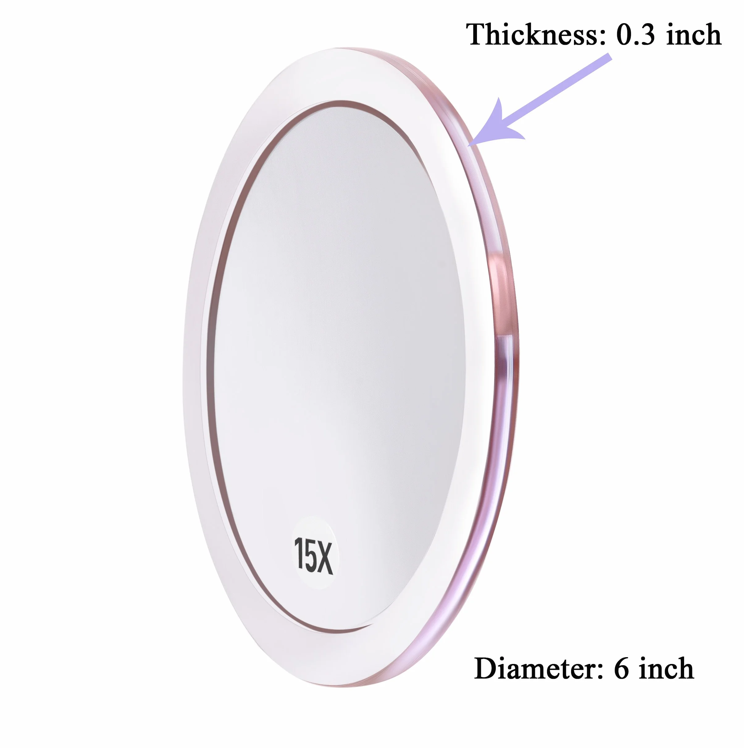 SANTOO Espejo de Aumento 15cm con Ventosas para Maquillaje