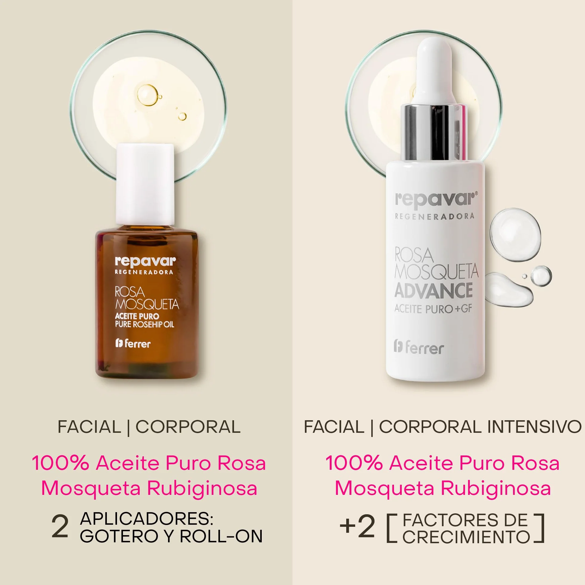 Repavar Aceite Rosa Mosqueta Puro 100% Primera Presión en Frío 15 ml