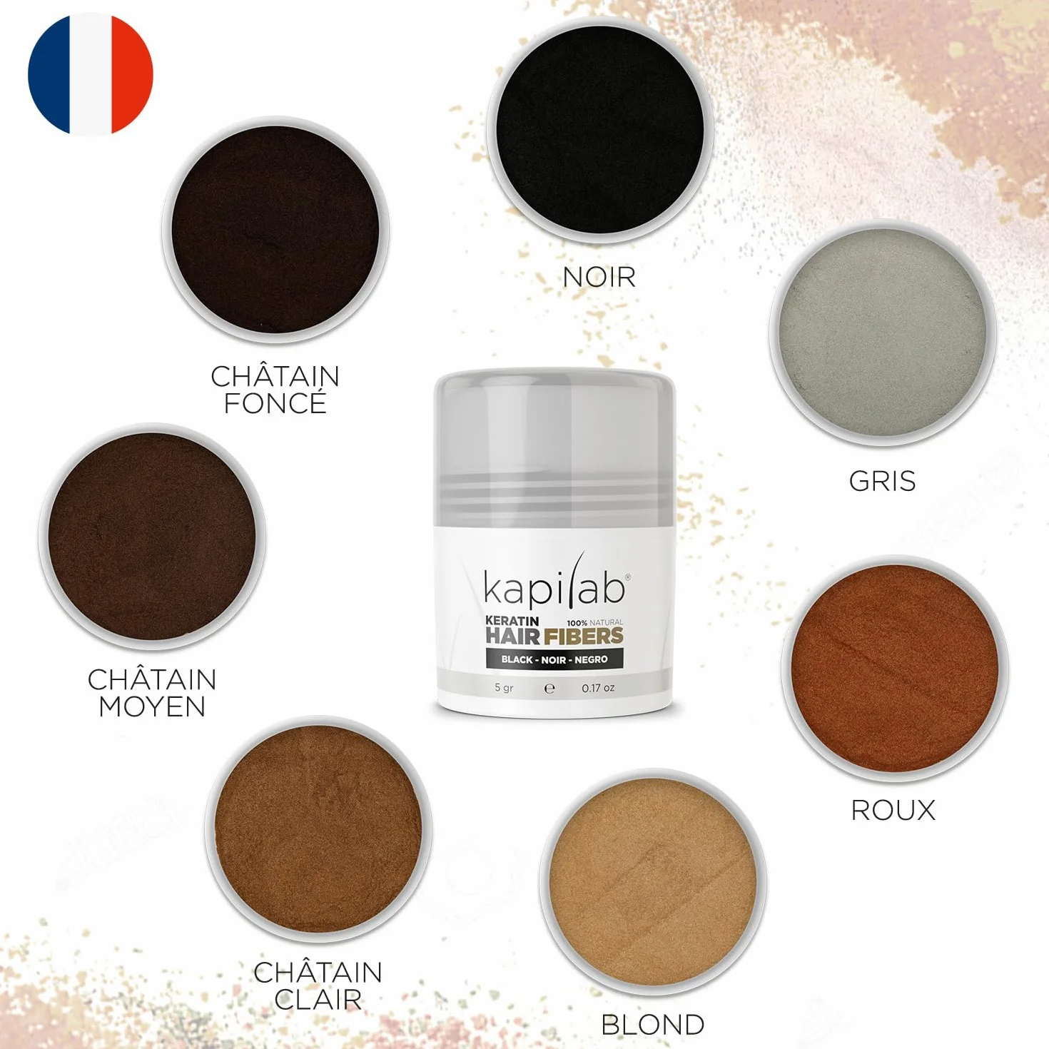 Fibras Capilares Castaño Oscuro 5gr - Microfibras de Queratina para Hombres y Mujeres