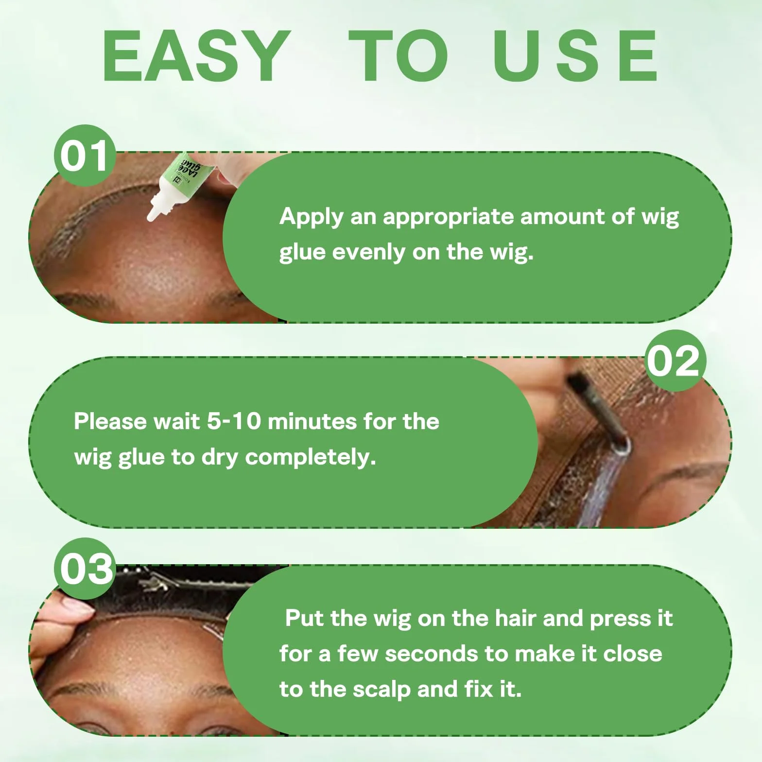 Pegamento y Removedor de Peluca Resistente al Agua Para Encaje - Kit Adhesivo 38ml + 30ml