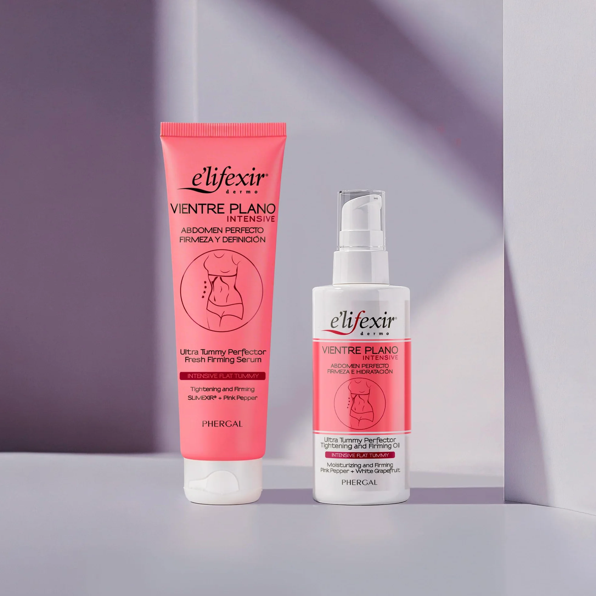 Elifexir Sérum Vientre Plano Intensive 150ml Elimina Volumen Drena Tonifica Reafirma Abdomen SLIMEXIR PINK PEPPER Cafeína