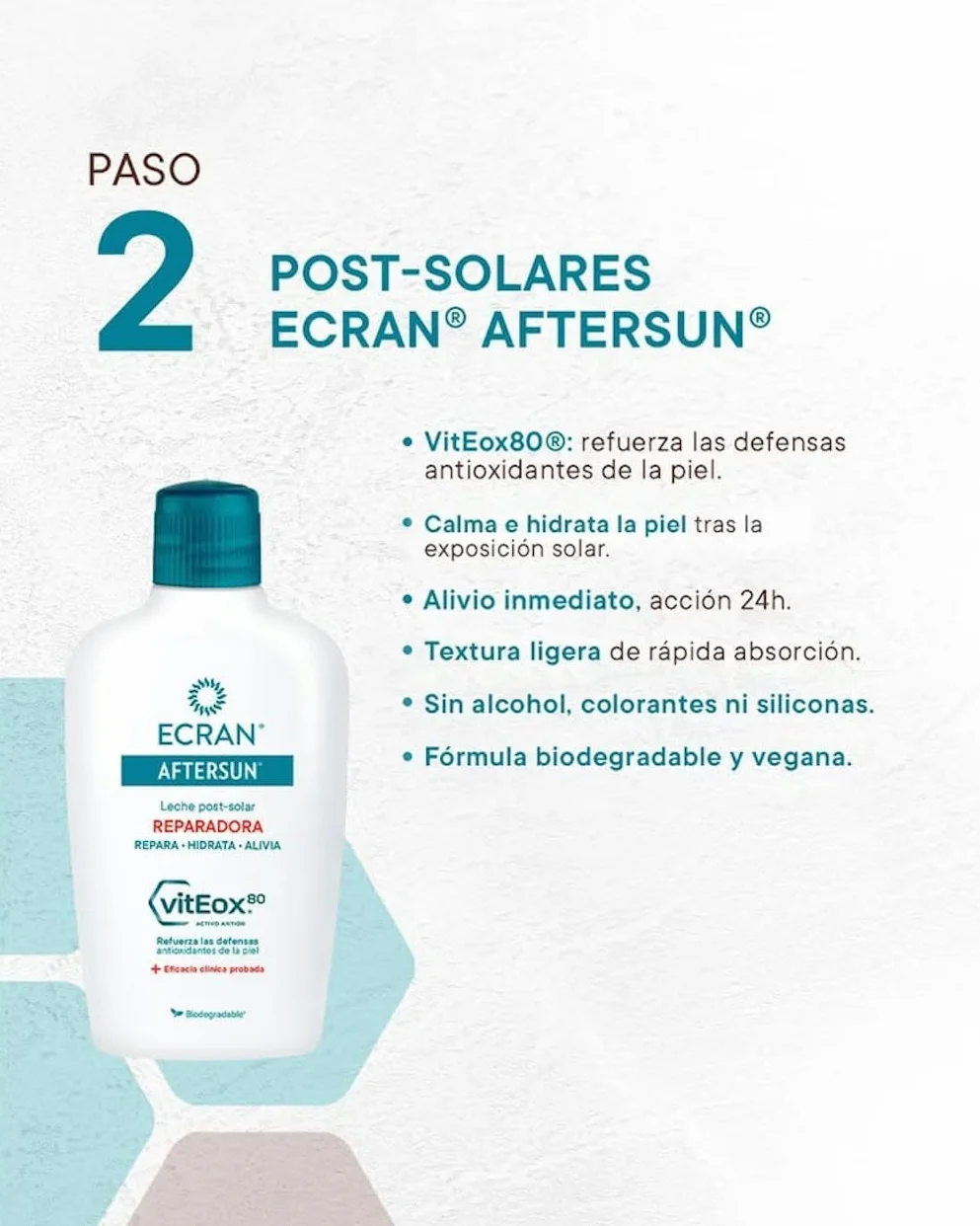 Ecran Aftersun Leche Post Solar Reparadora 400 ml Hidrata Calma Alivia Repara