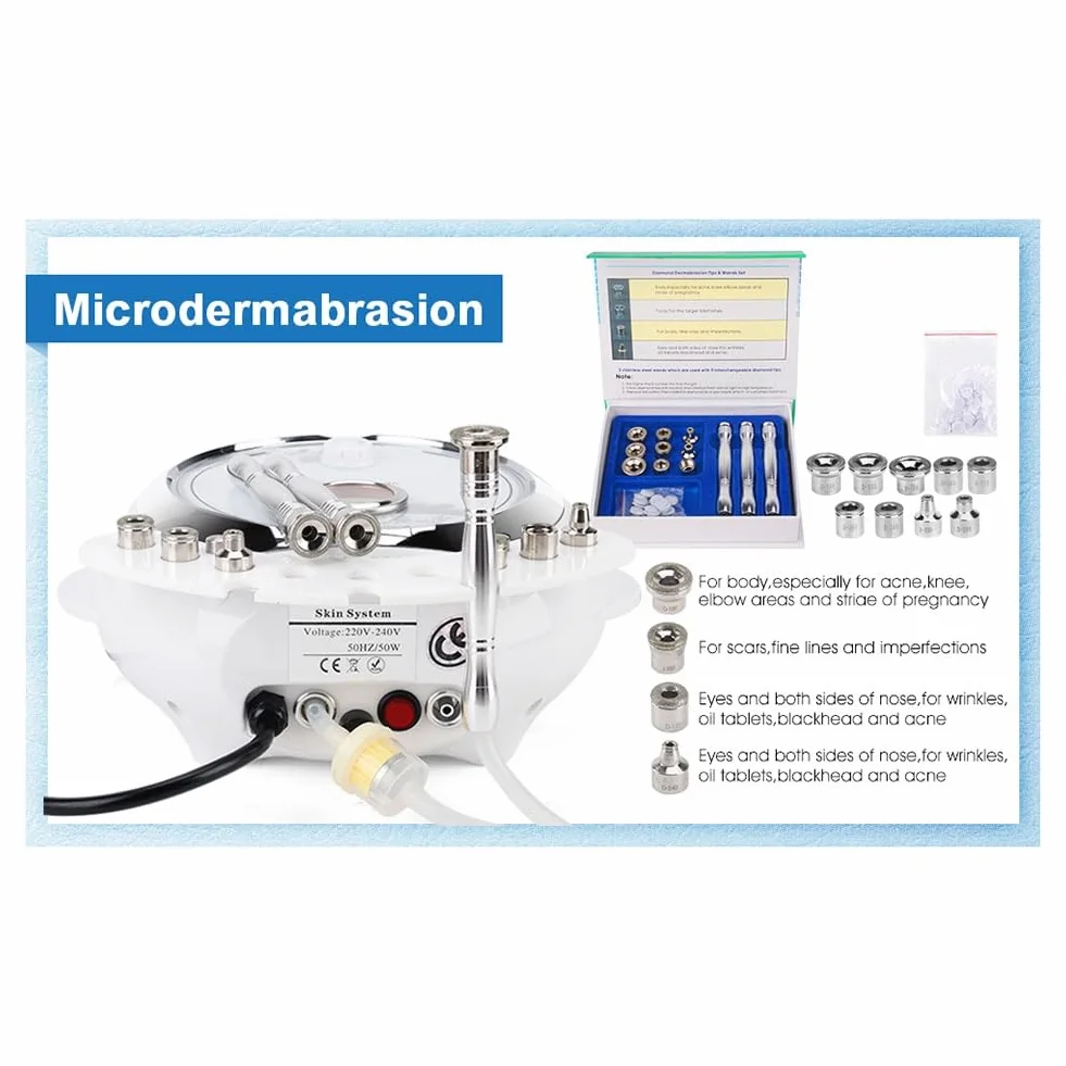 1 Unidades Diamond Microdermoabrasión Máquina Dermoabrasión profesional equipo de cuidado de la piel para uso doméstico enchufe de la UE