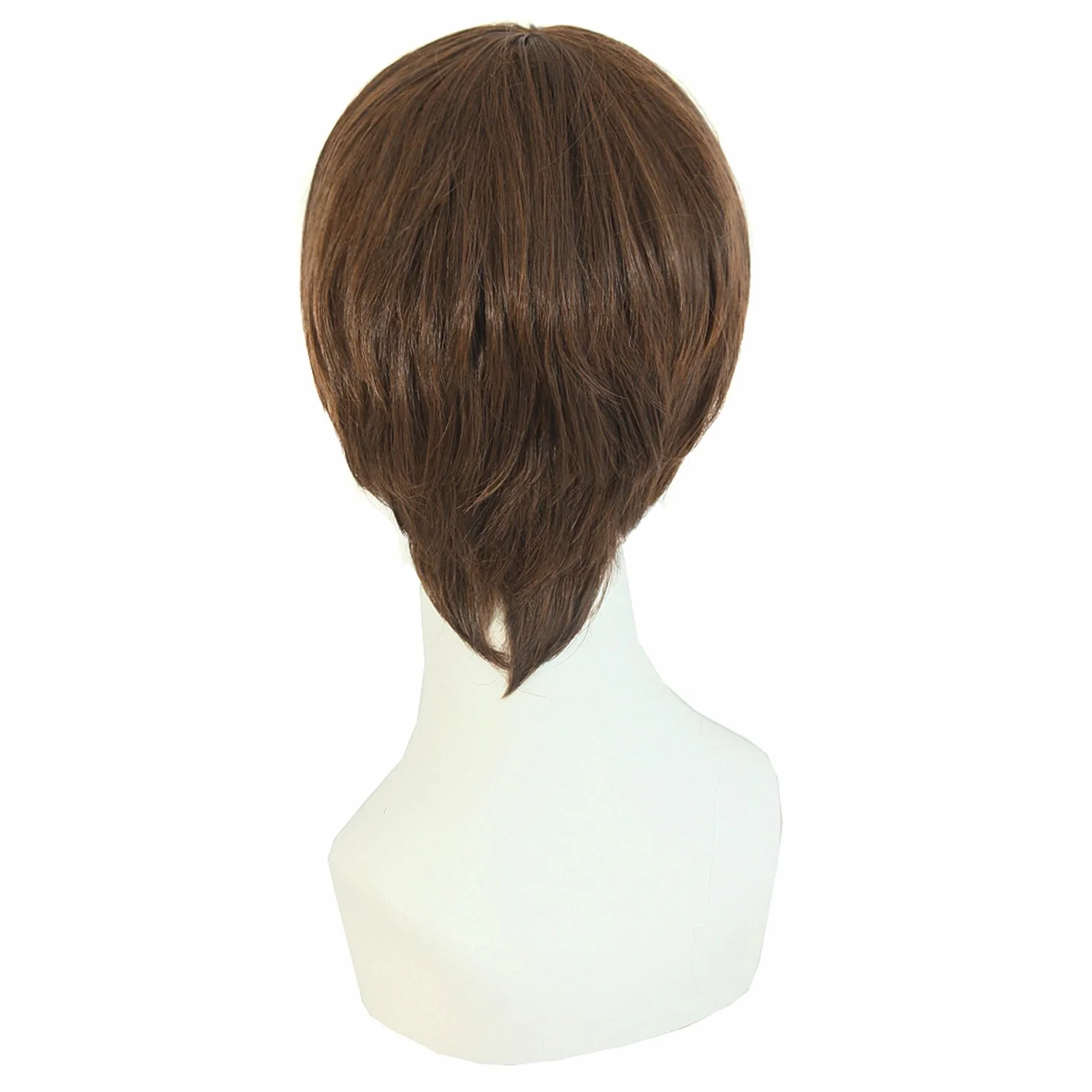 MapofBeauty Peluca lacia y corta para hombre marrón