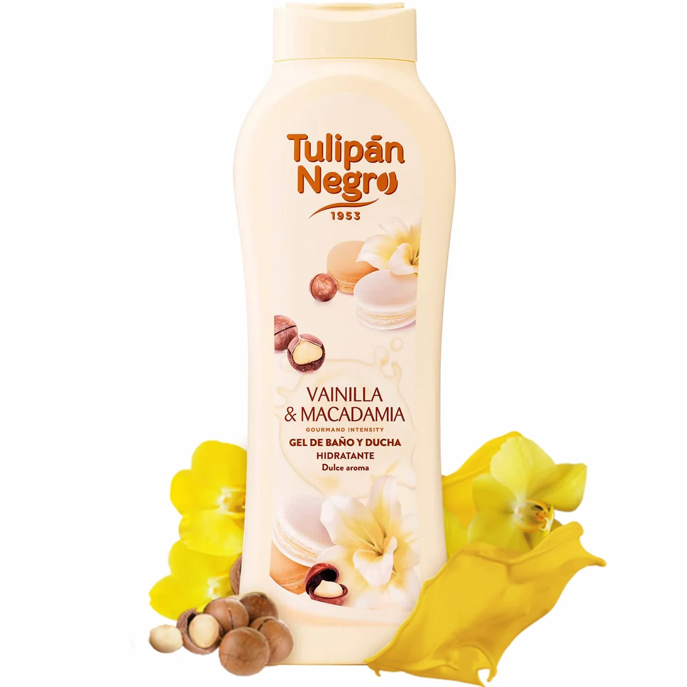 Tulipán Negro Gel de Baño Vainilla y Macadamia Nutritivo e Hidratante 650 ml