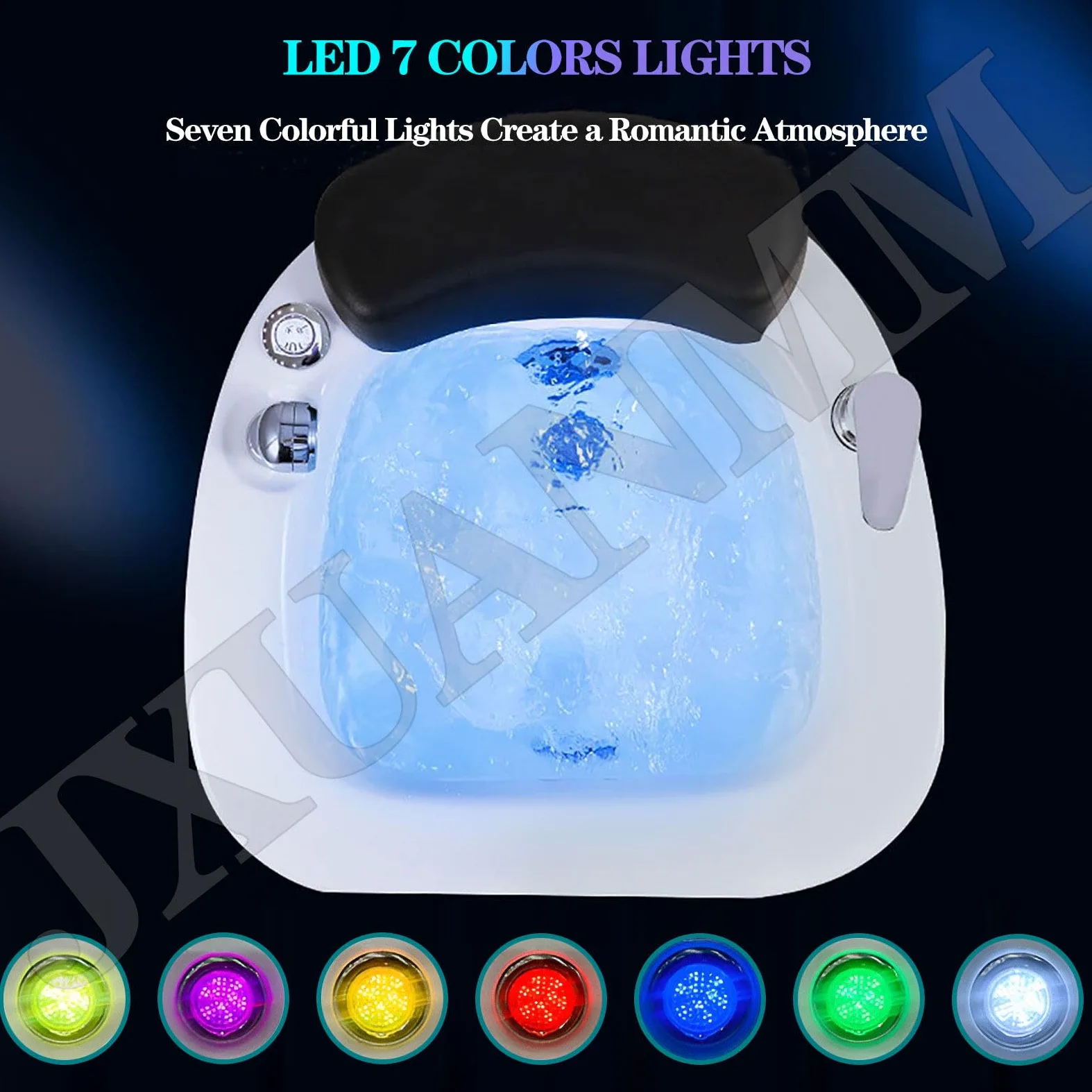 SPA de pies para pedicura, baño de pies acrílico con Masaje, Cuenco de pedicura con bañera portátil, SPA de pies con Calor y Masaje, Bomba Drenaje automático, inmersión Gran tamaño A