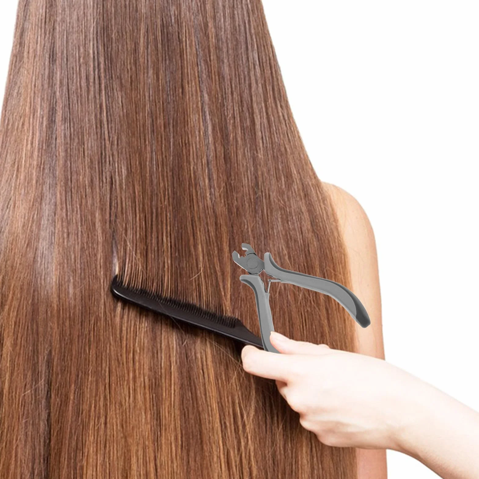 Alicates para Quitar Extensiones de Cabello Metálicos 6d, Herramienta Fina para Salón, Extracción Rápida