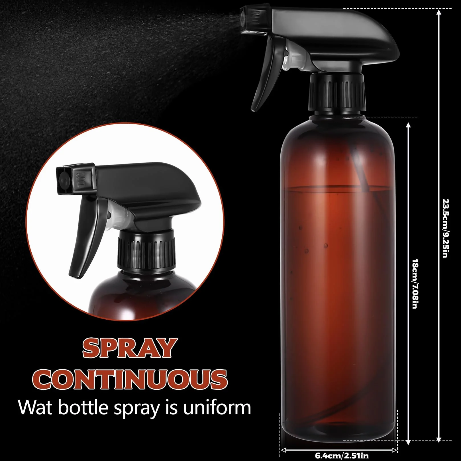 Botellas de Spray Vacías 500ml HAOCHEN 3 Piezas para Plantas Limpieza Jardinería