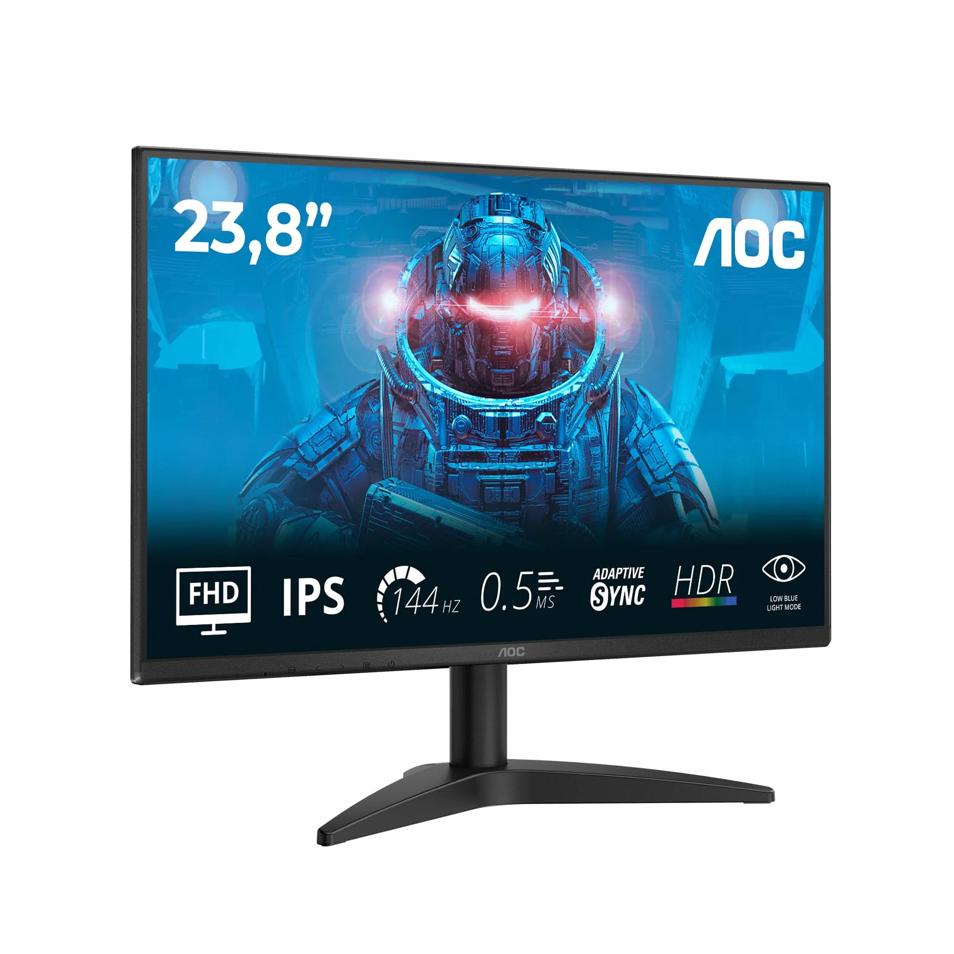 AOC 24B36X Gaming Monitor 24 Pulgadas 144Hz IPS Panel, 4ms GtG, HDR10, Adaptive Sync, 1920x1080 Negro