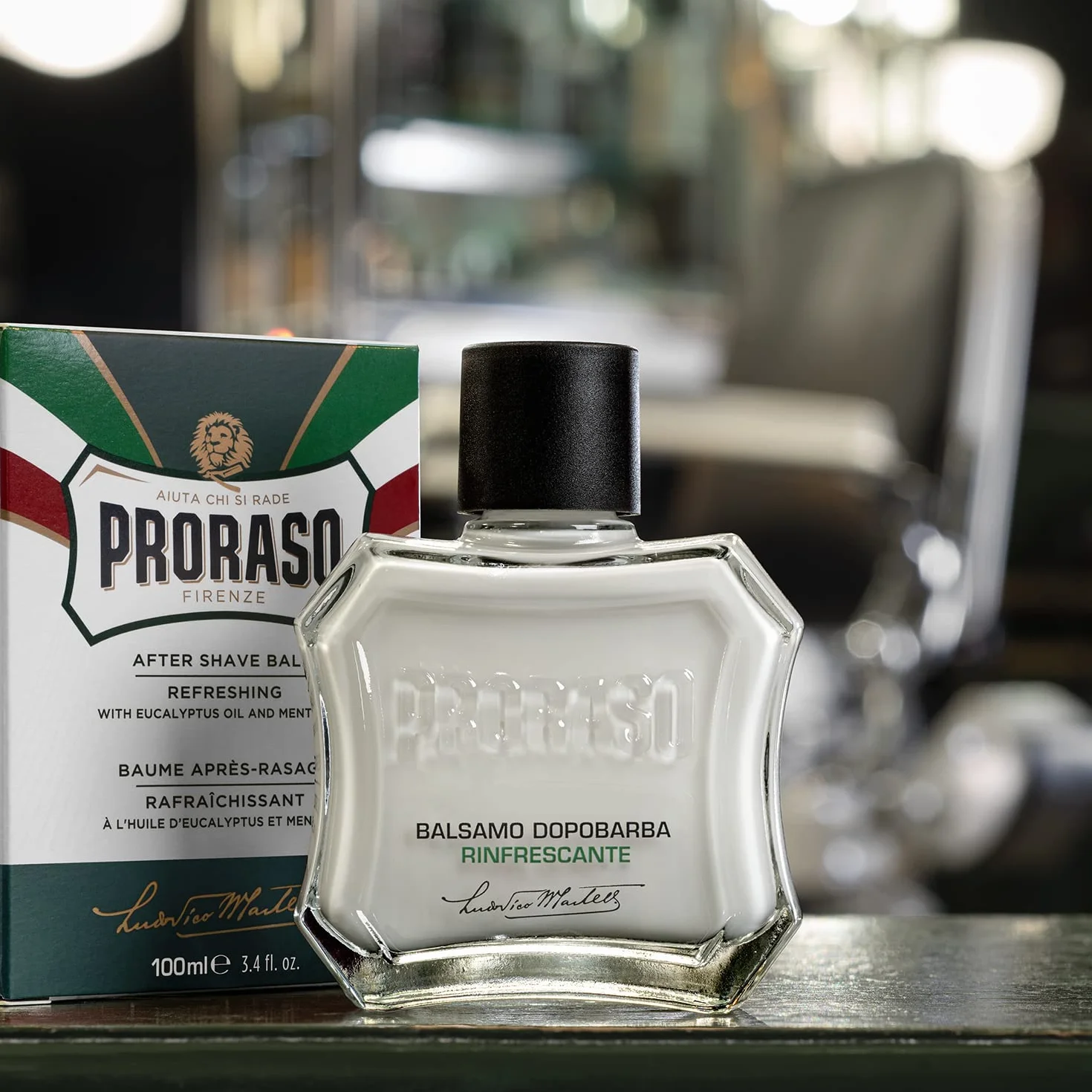 Proraso After Shave Bálsamo 100 ml bálsamo barba con aceite de eucalipto y mentol tónico facial refrescante sin alcohol