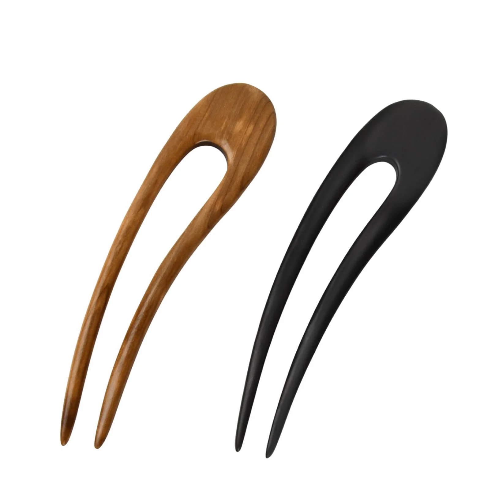 Pinzas para el Cabello en Forma de U 15.5 cm Madera de Sándalo Horquillas Francesas para Mujer