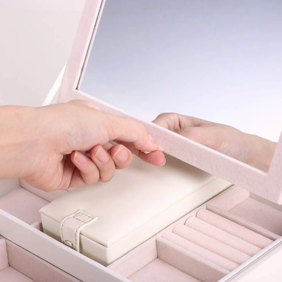 Caja Neceser Maquillaje, Bolsa de Cosméticos Organizador- Brochas de Maquillaje Estuches, Funda de Viaje para Cosméticos Joyería/Labial/Cepillo de Sombra Saludable