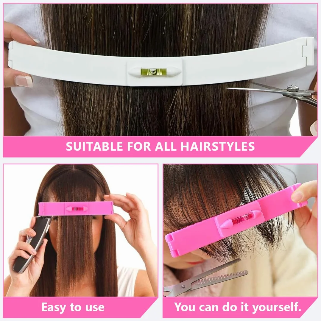 Set de Cortar Pelo Guía para Flequillo y Puntas Kit de Corte Profesional para Principiantes