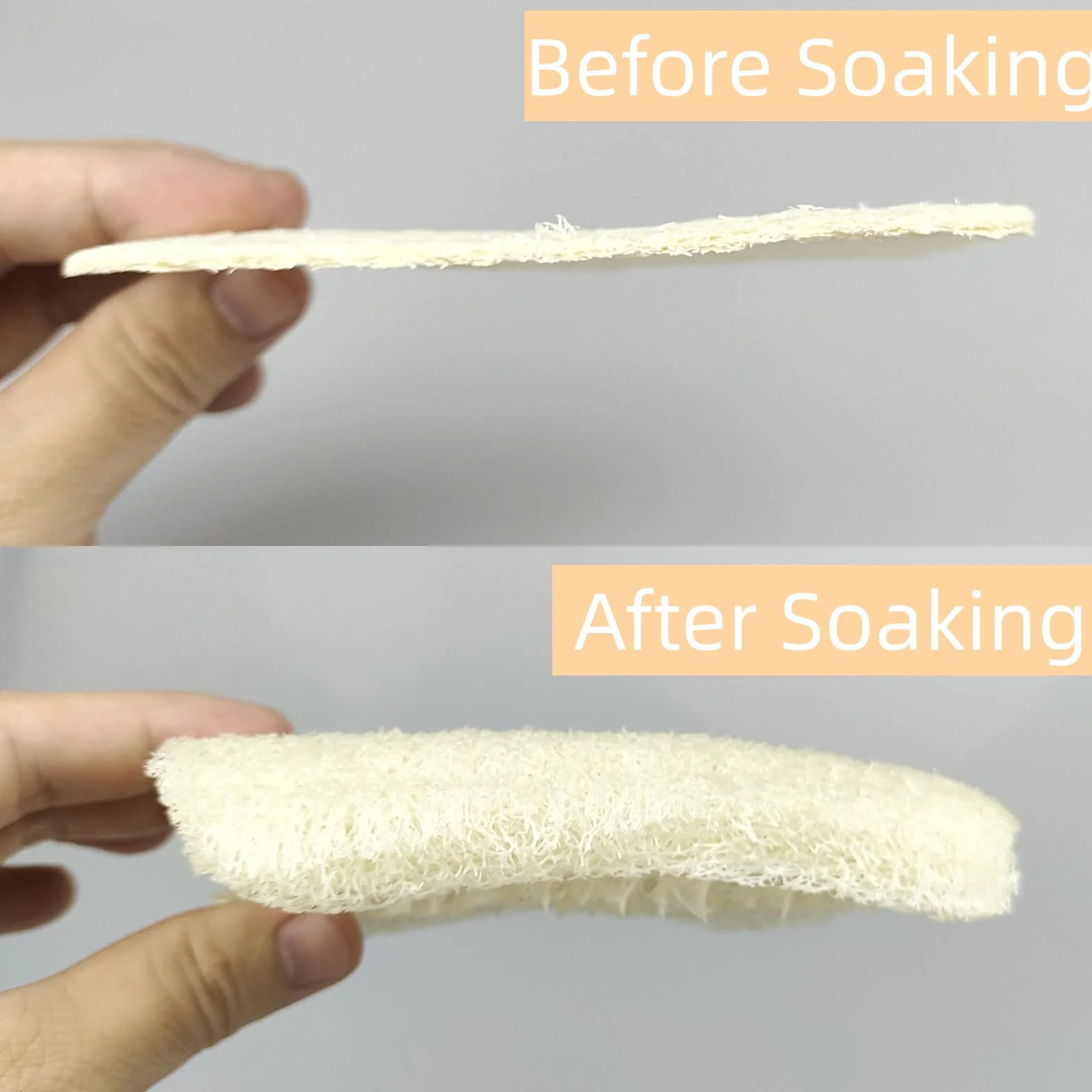 Paquete de 50 esponjas naturales de lufa, multiusos, antiarañazos para limpiar cocina, baño y hogar