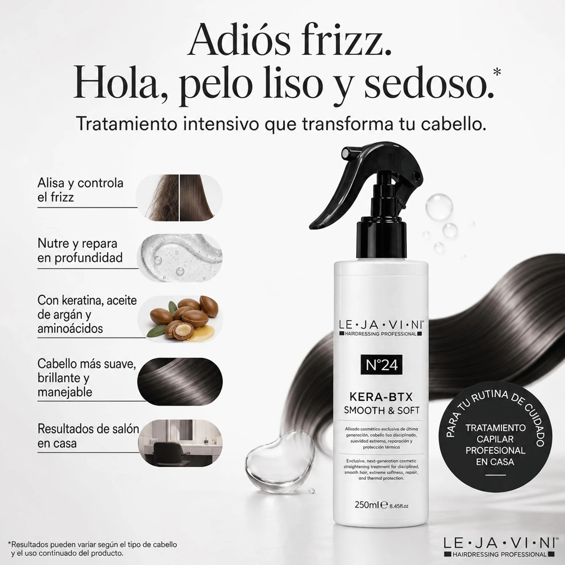 Lejavini Nº24 Kera-BTX Espray Efecto Keratina y Botox 250mL