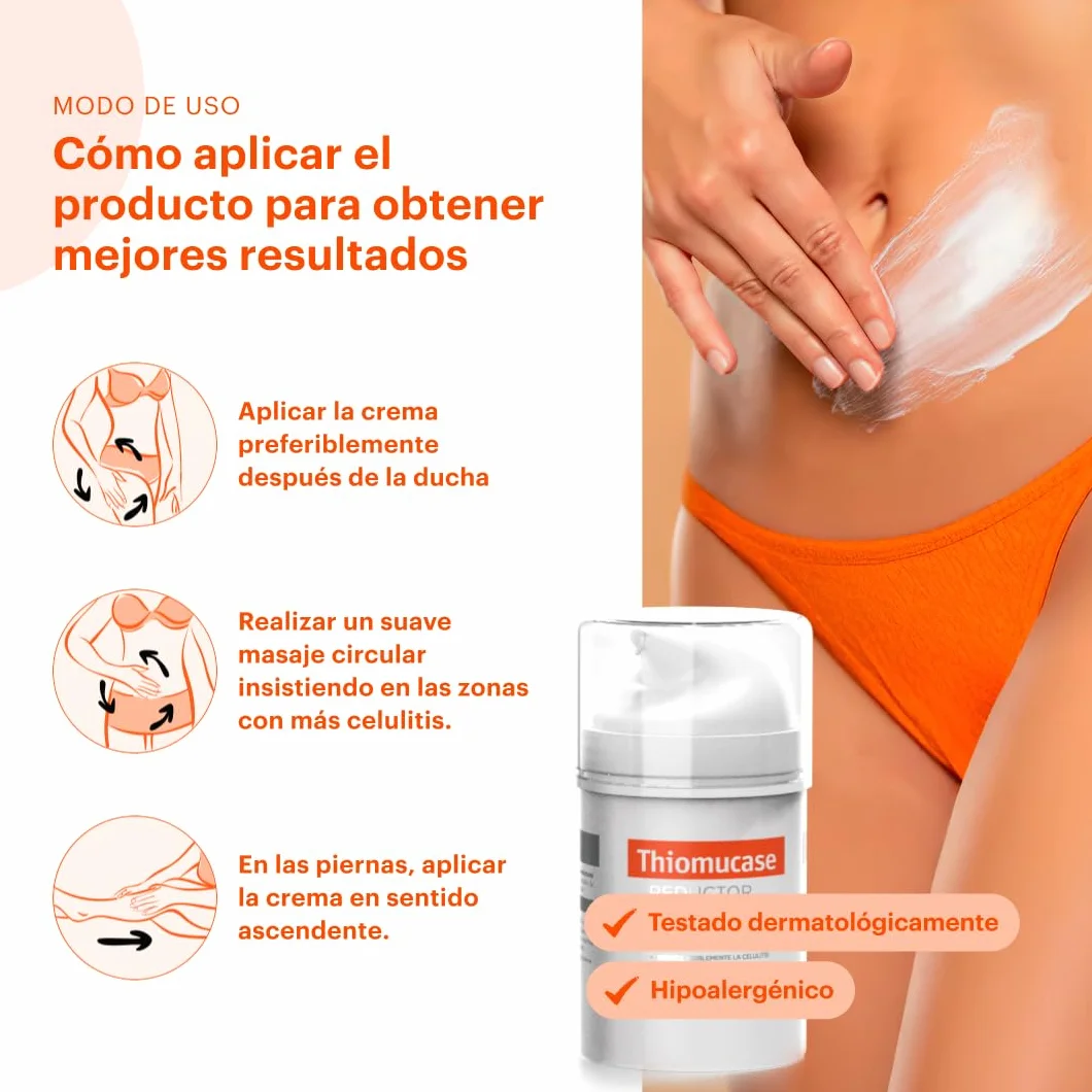 Thiomucase Kit Crema Anticelulítica 200ml + 50ml Centella Asiática Activos Liporreductores