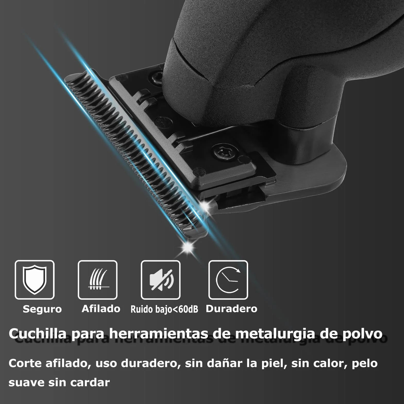 KEMEI 2293 Maquina de Cortar Pelo Profesional, Cortadora Inalámbrica Recargable con 3 Peines Guía, Negro