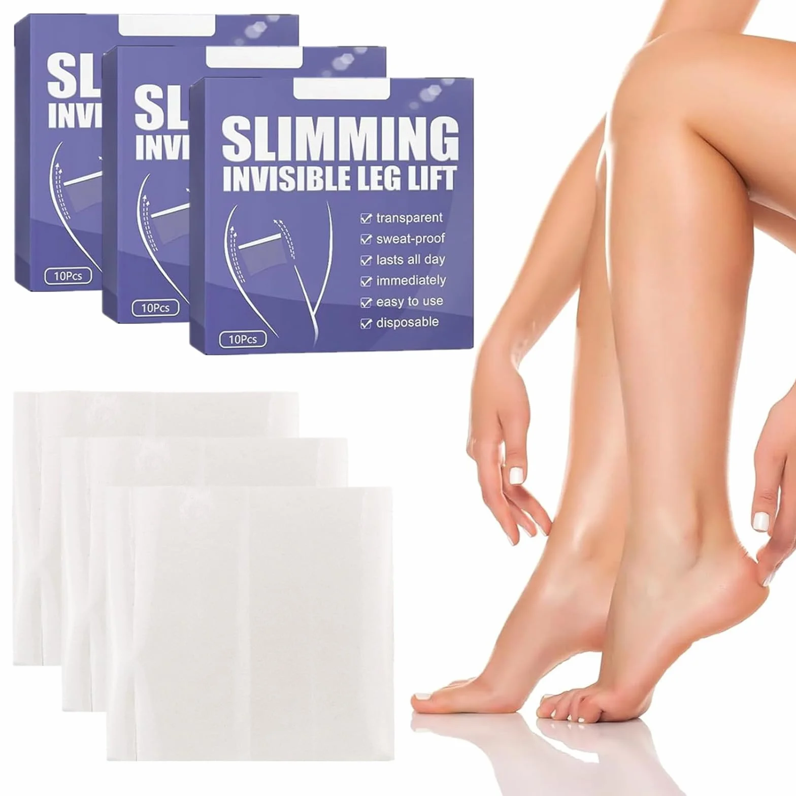 Cinta para Muslos Reafirmante Adelgazante, Parche para Piernas, Celulitis Liso (30 Piezas)