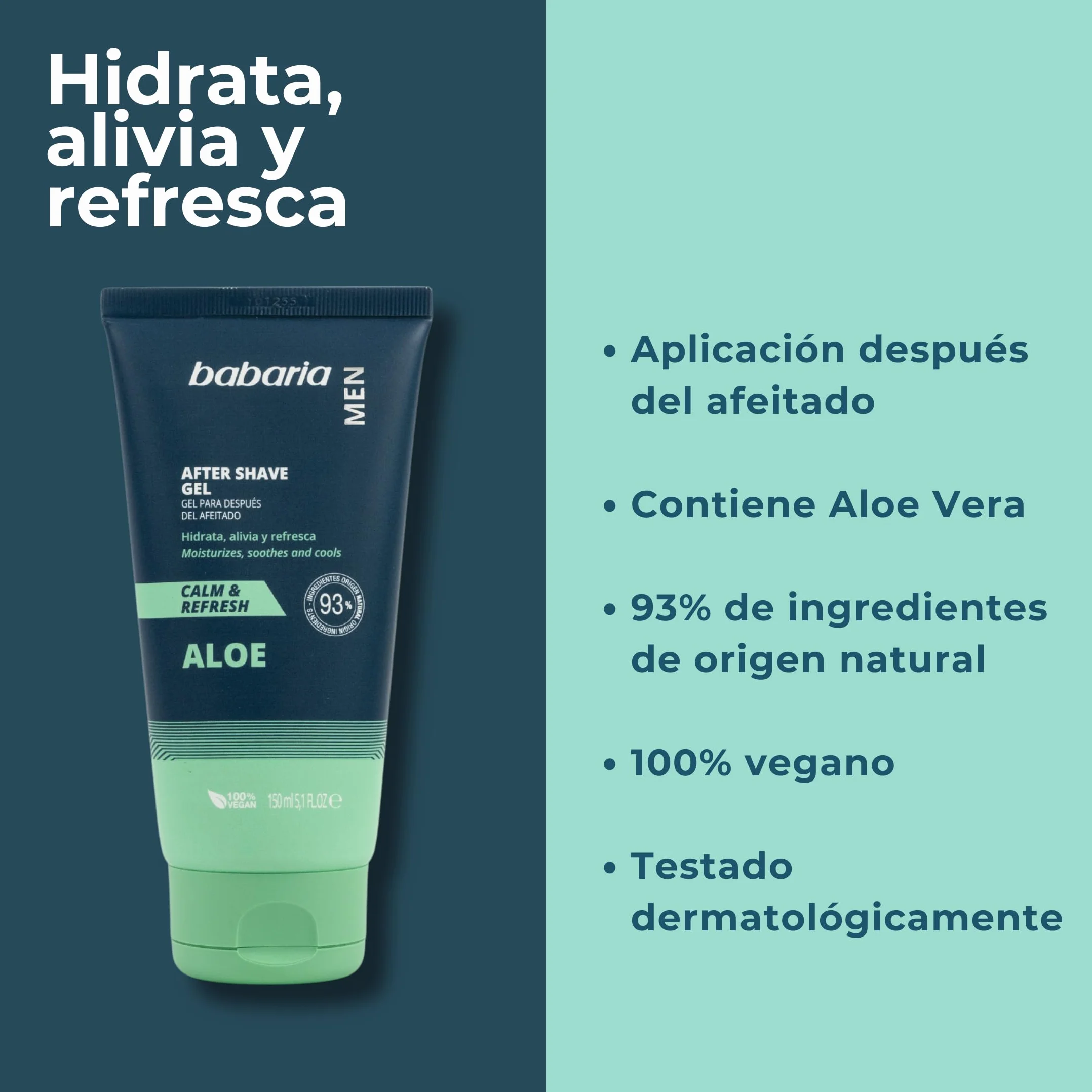 Babaria After Shave Hombre Crema Hidratante Facial Aloe Vera
