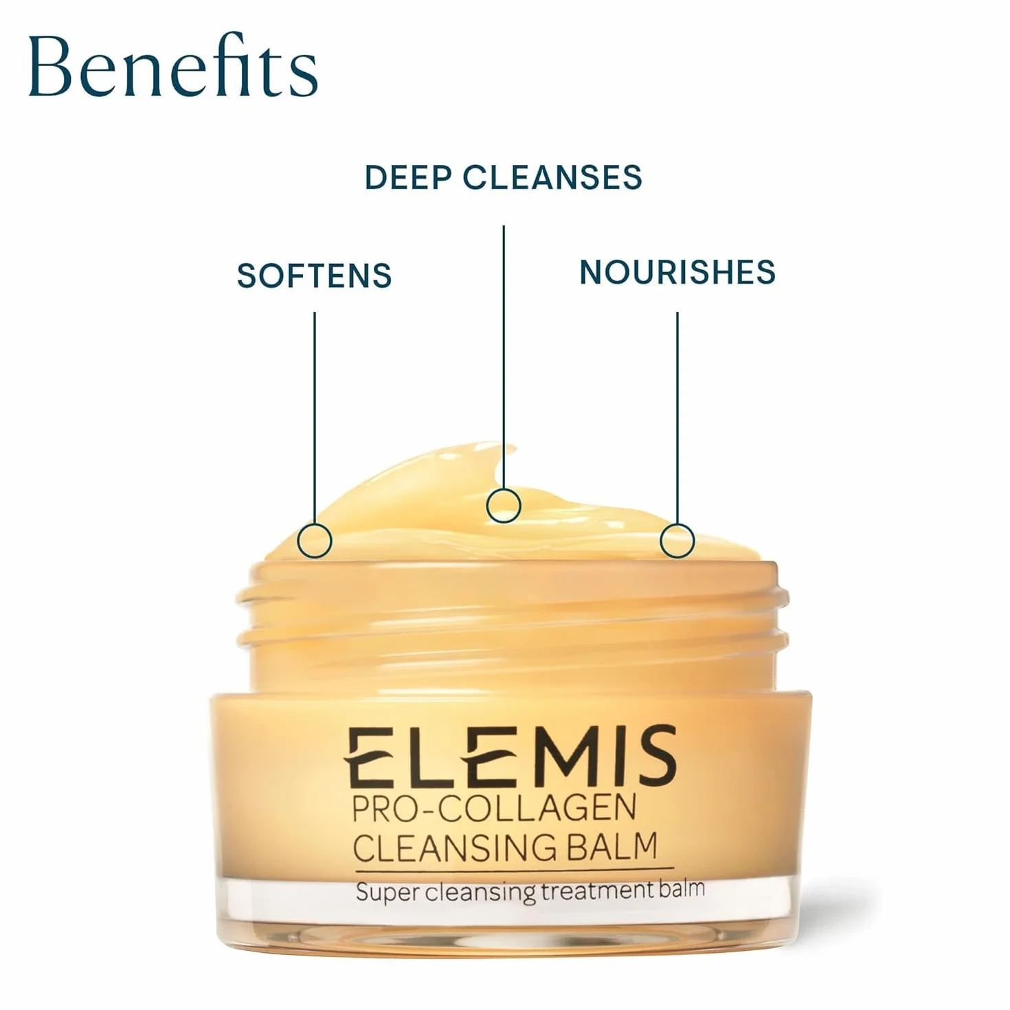 Elemis Bálsamo Limpiador Pro-colágeno Limpiador Facial Fundente 3 En 1 Lavado Facial Profundo Contiene Aceites Esenciales Desmaquillante Diario Hidratante, 20ml