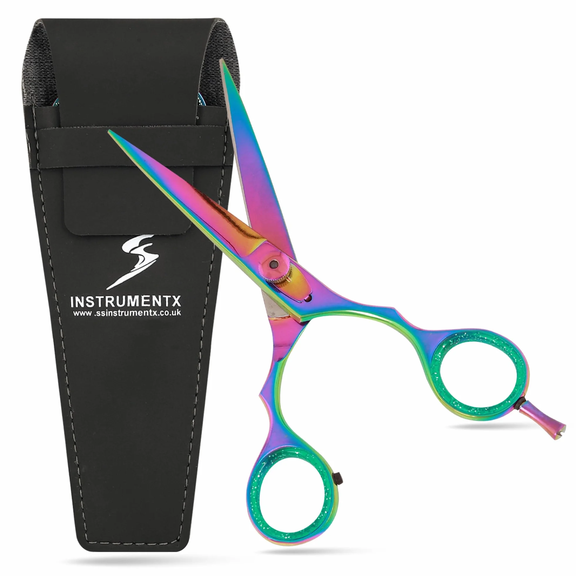 Tijeras de Pelo de Titanio, Tijeras Peluqueria de Acero Inoxidable 6,5", Multicolor