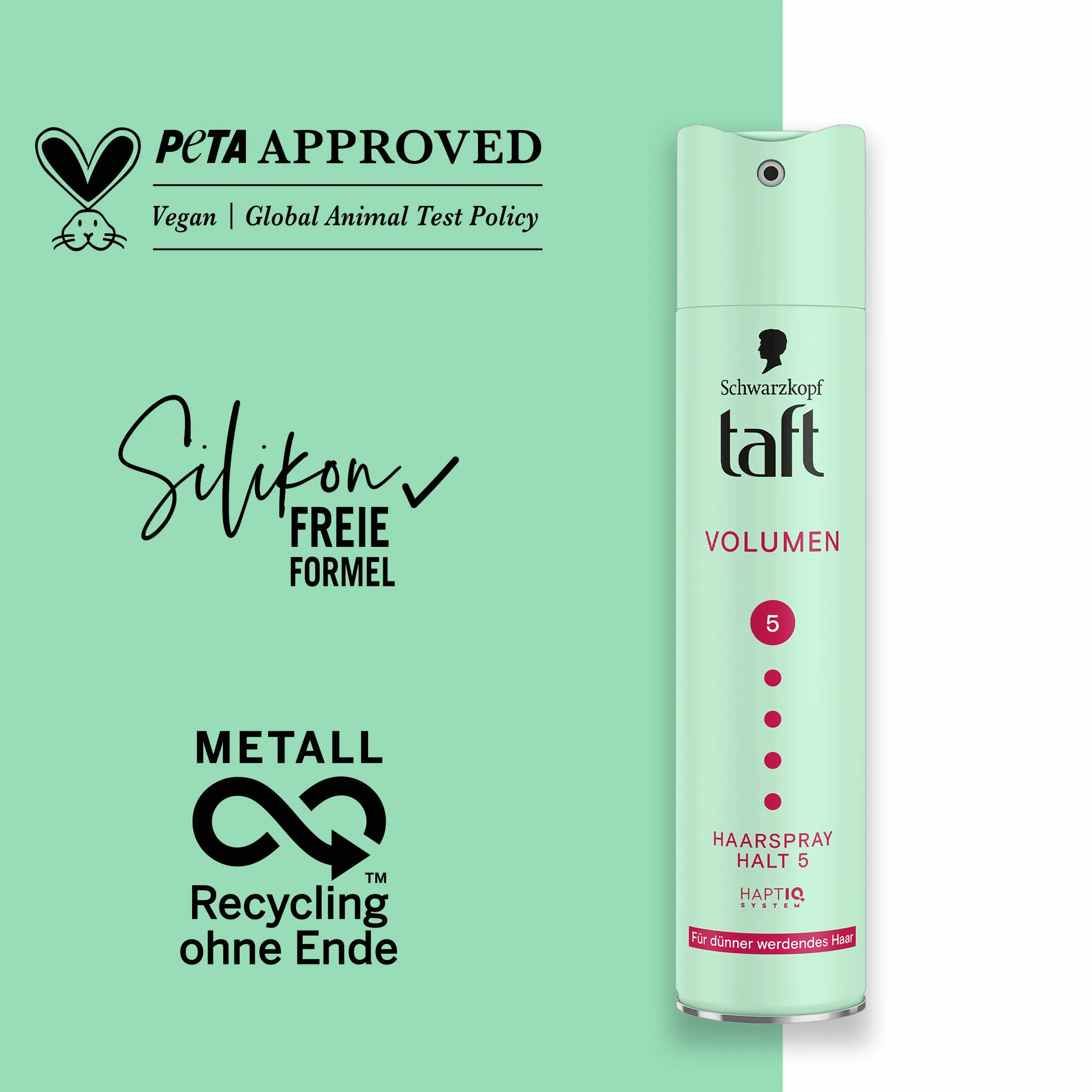 TAFT Spray para el cabello volumen (10 x 250 ml), grado de retención 5, para cabello fino y fino, fórmula vegana*, laca para el cabello
