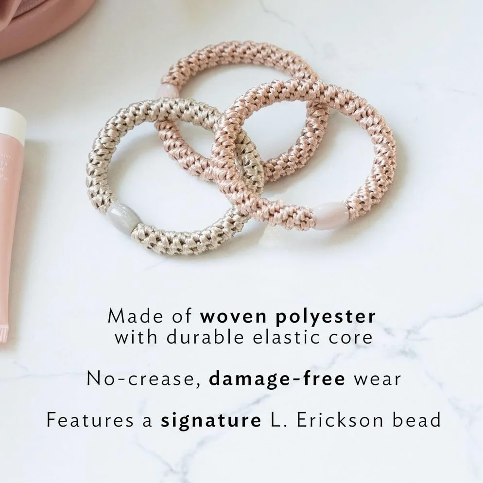 L. Erickson Tubo de poni Grab & Go marrón y negro, paquete de 15, neutrales Nouveau | Lazos para cabello grueso, bandas gruesas sin arrugas con fuerte sujeción, diseño sin daños, mezcla neutra moderna