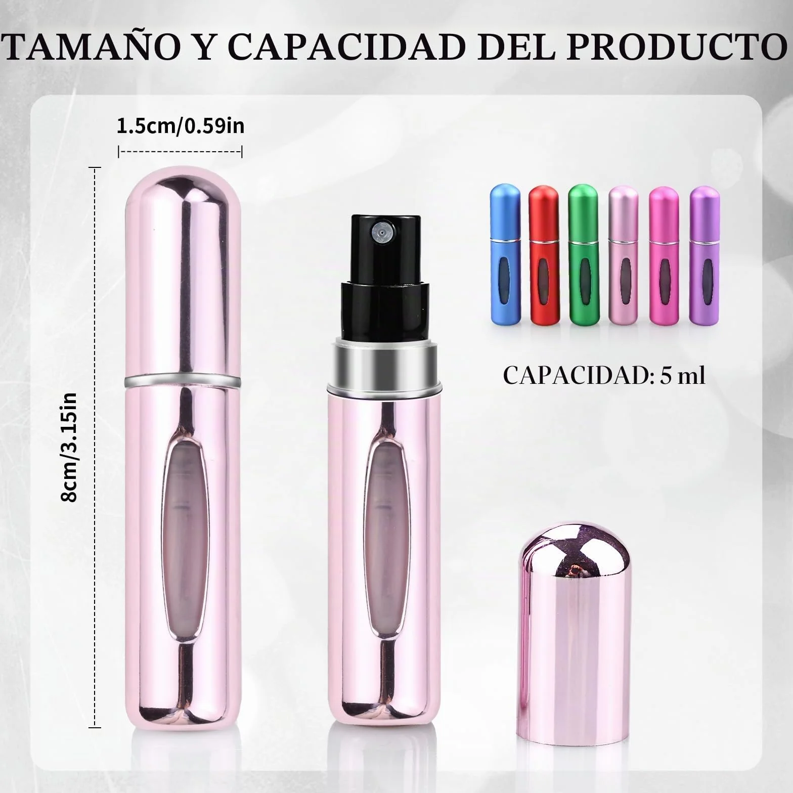 Atomizador Perfume Recargable 5ML Mini Frasco sin Fugas 12 PCS