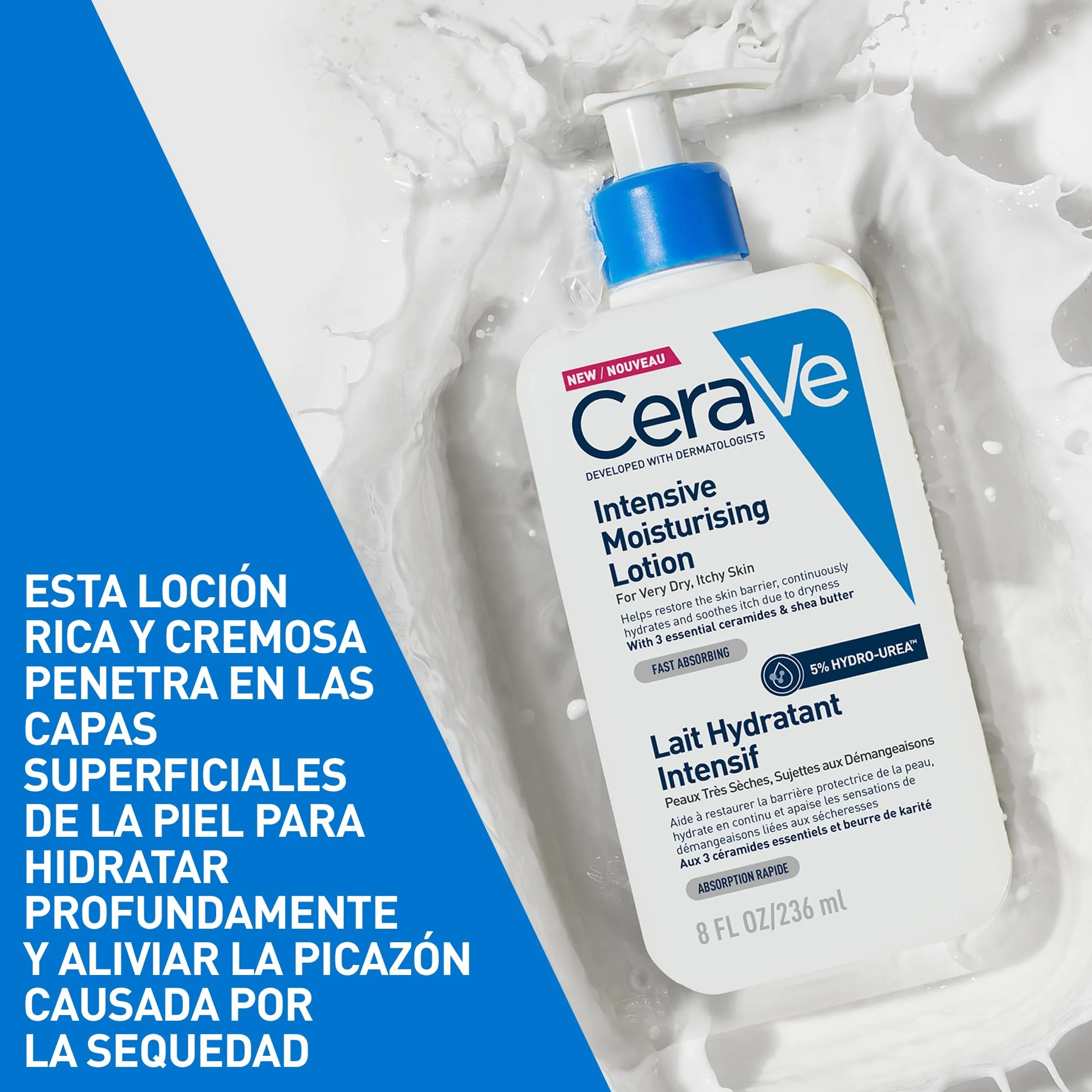 CeraVe Loción Hidratante Intensiva para Pieles Muy Secas con Ceramidas y Manteca de Karité